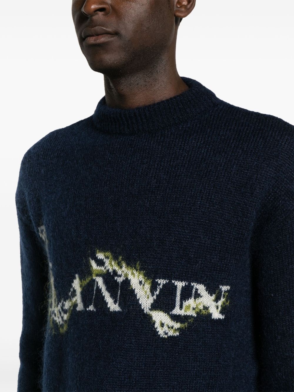 mock-neck logo-jacquard jumper - 5
