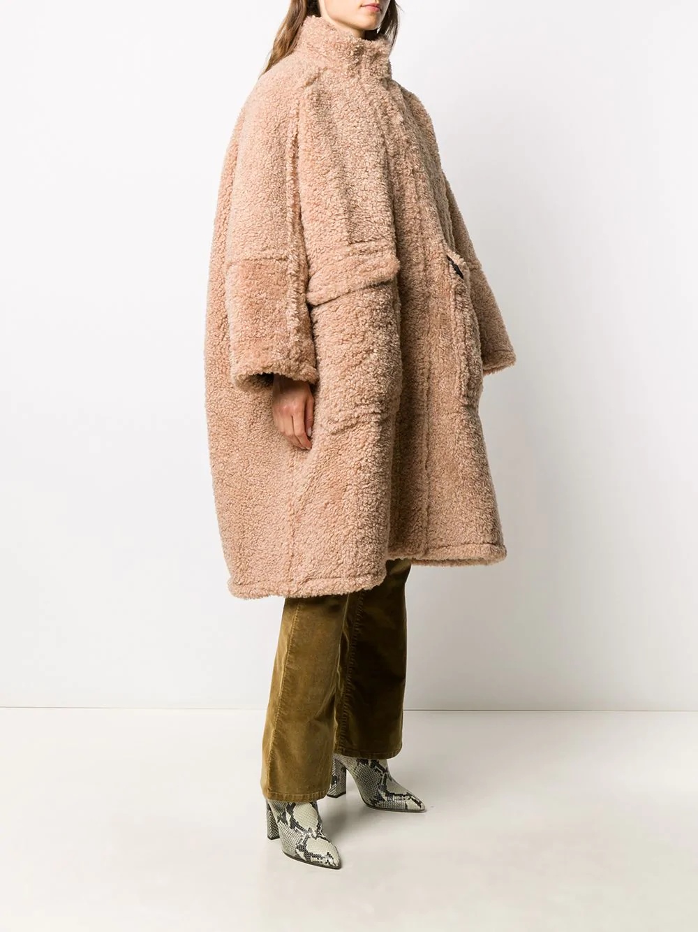 oversized textured coat - 3