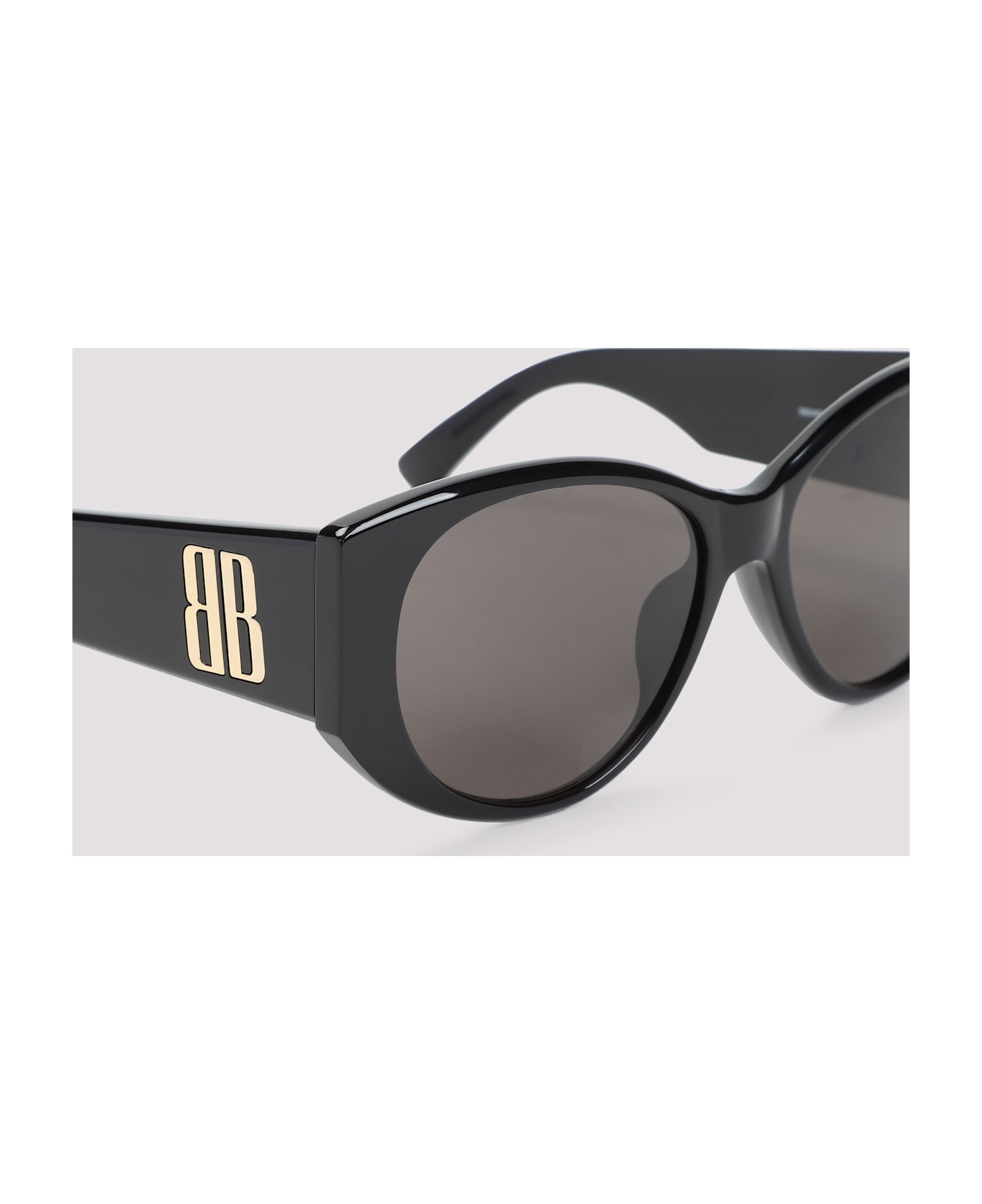 Black Acetate Nano Round Sunglasses - 5
