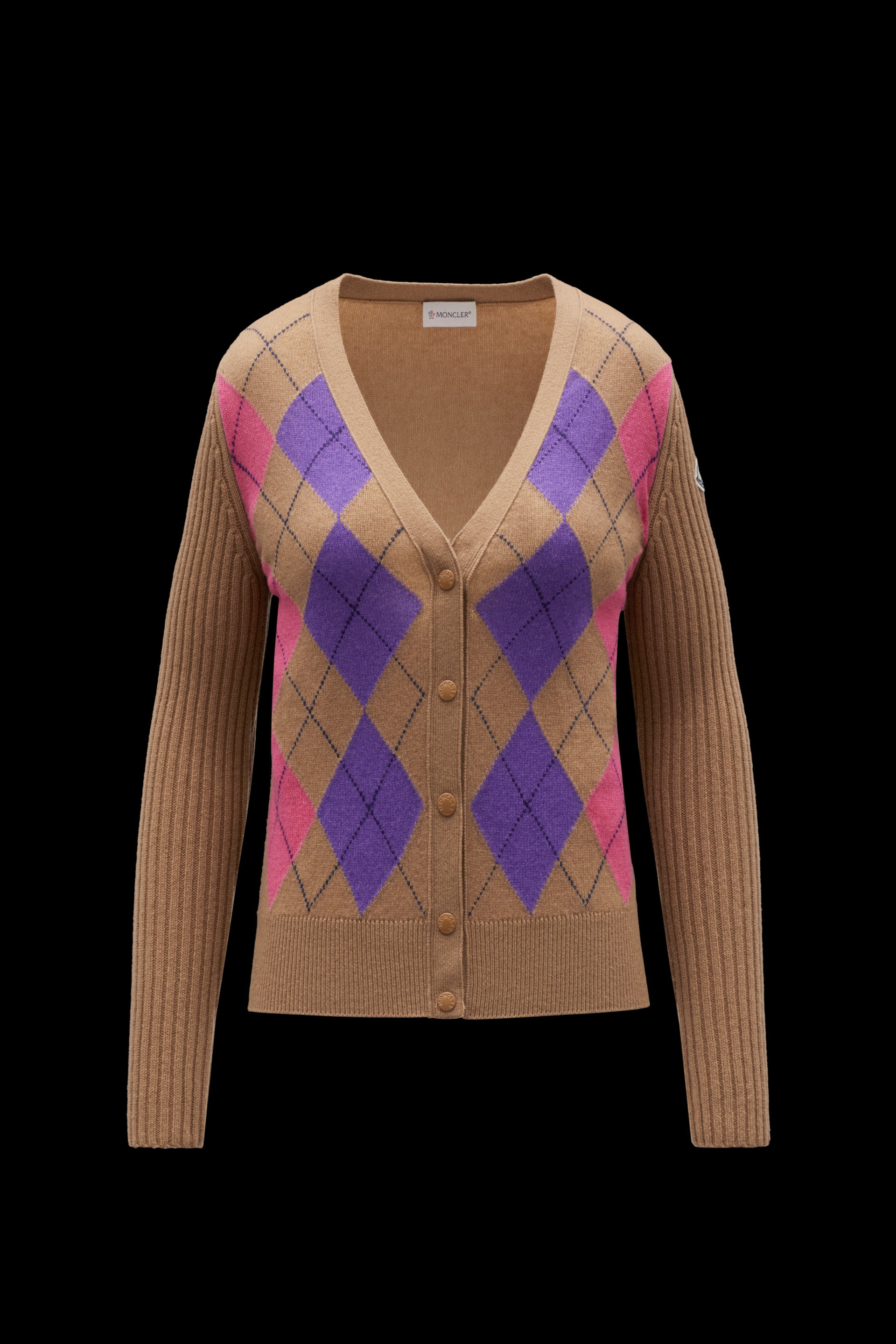 Argyle Pattern Cardigan - 1