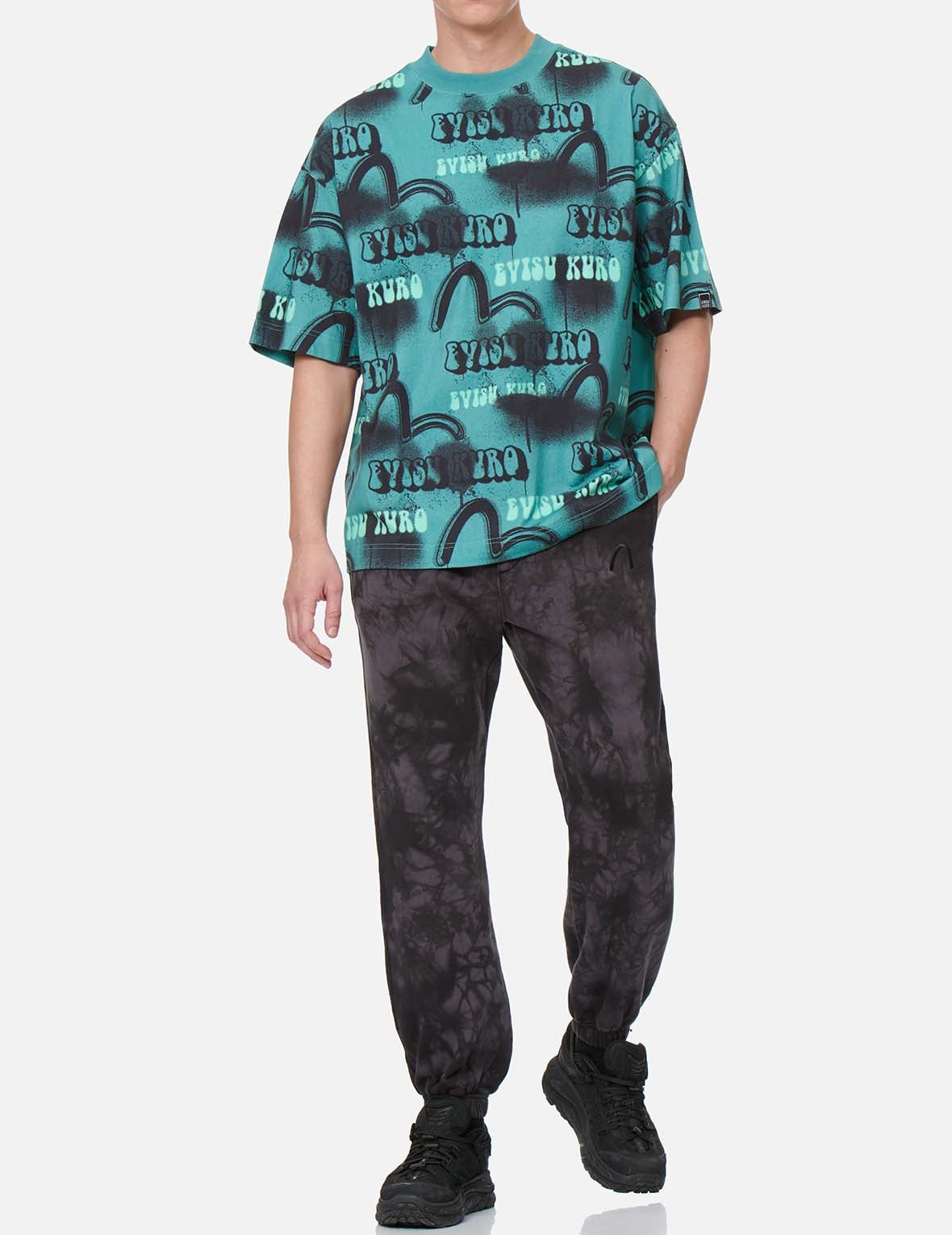 Logo Embroidery Tie-dyed Sweatpants - 6