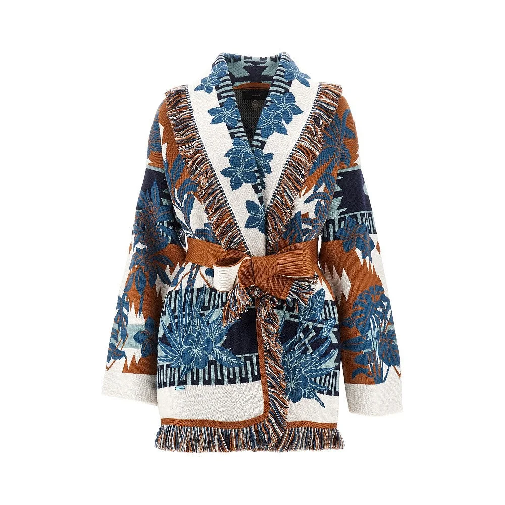ISLAND SOUL JACQUARD WOOL CARDIGAN - 1