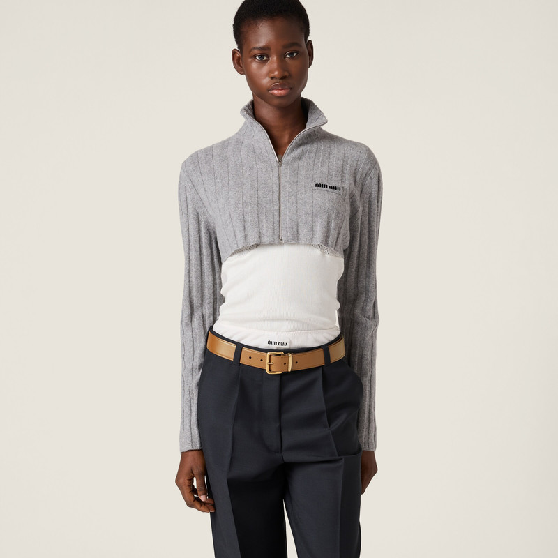 Cropped wool and cashmere cardigan 4