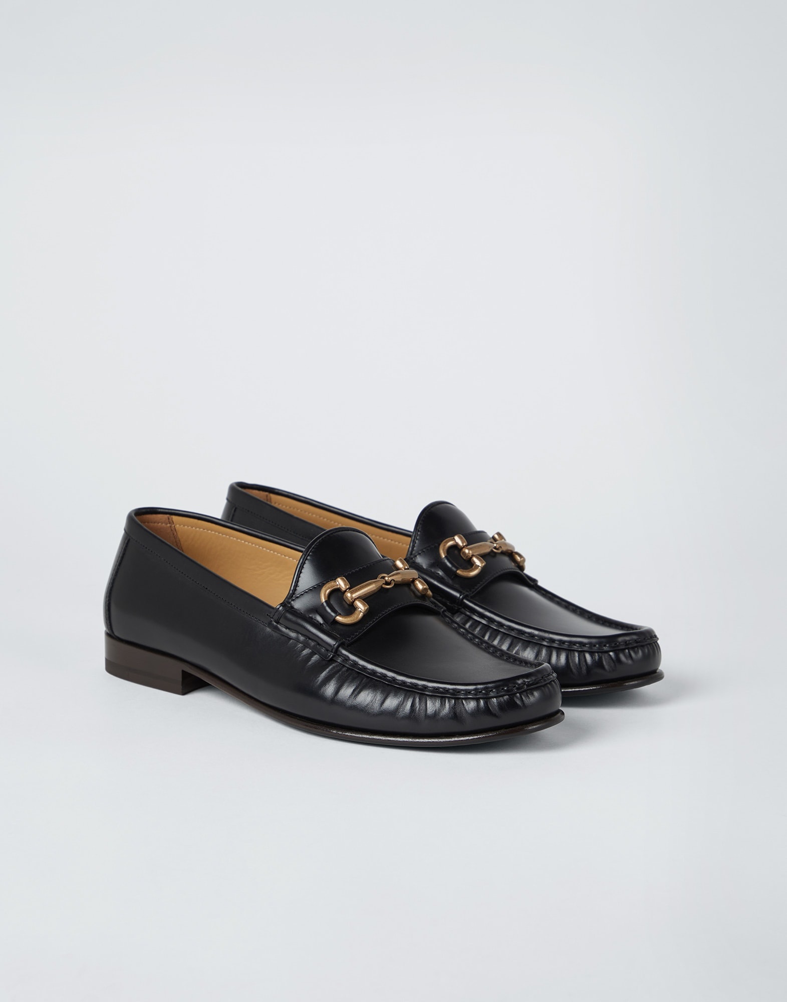 Aged calfskin loafers with bit - 1