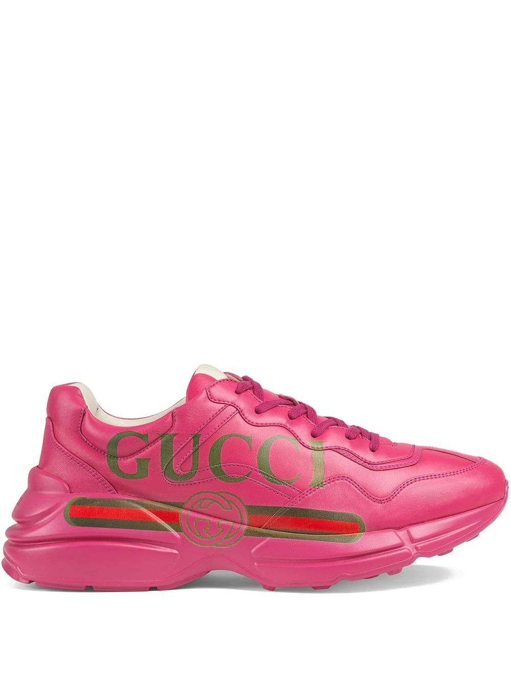 Rhyton Gucci logo leather sneaker - 1