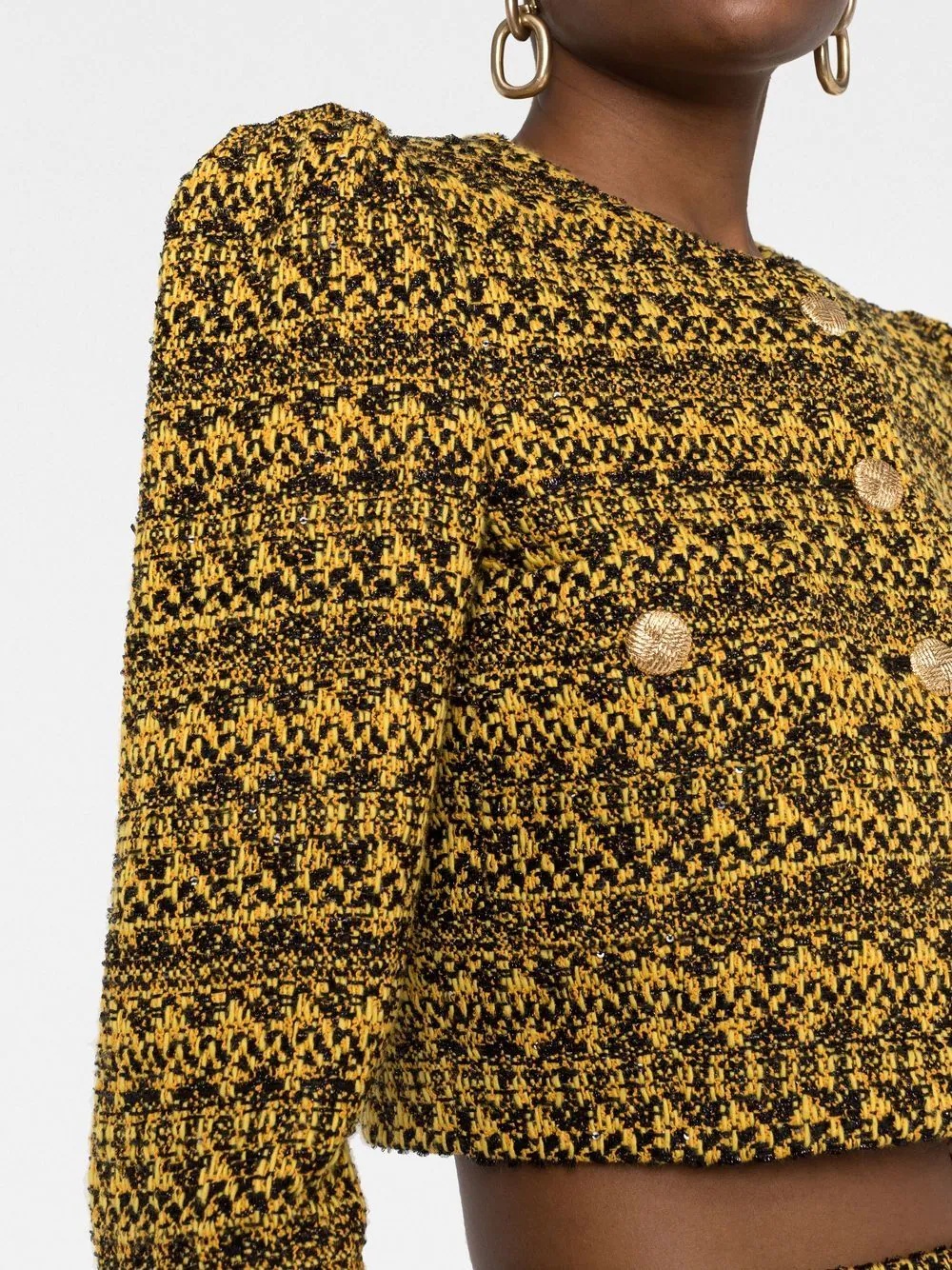 Vichy cropped tweed jacket - 5