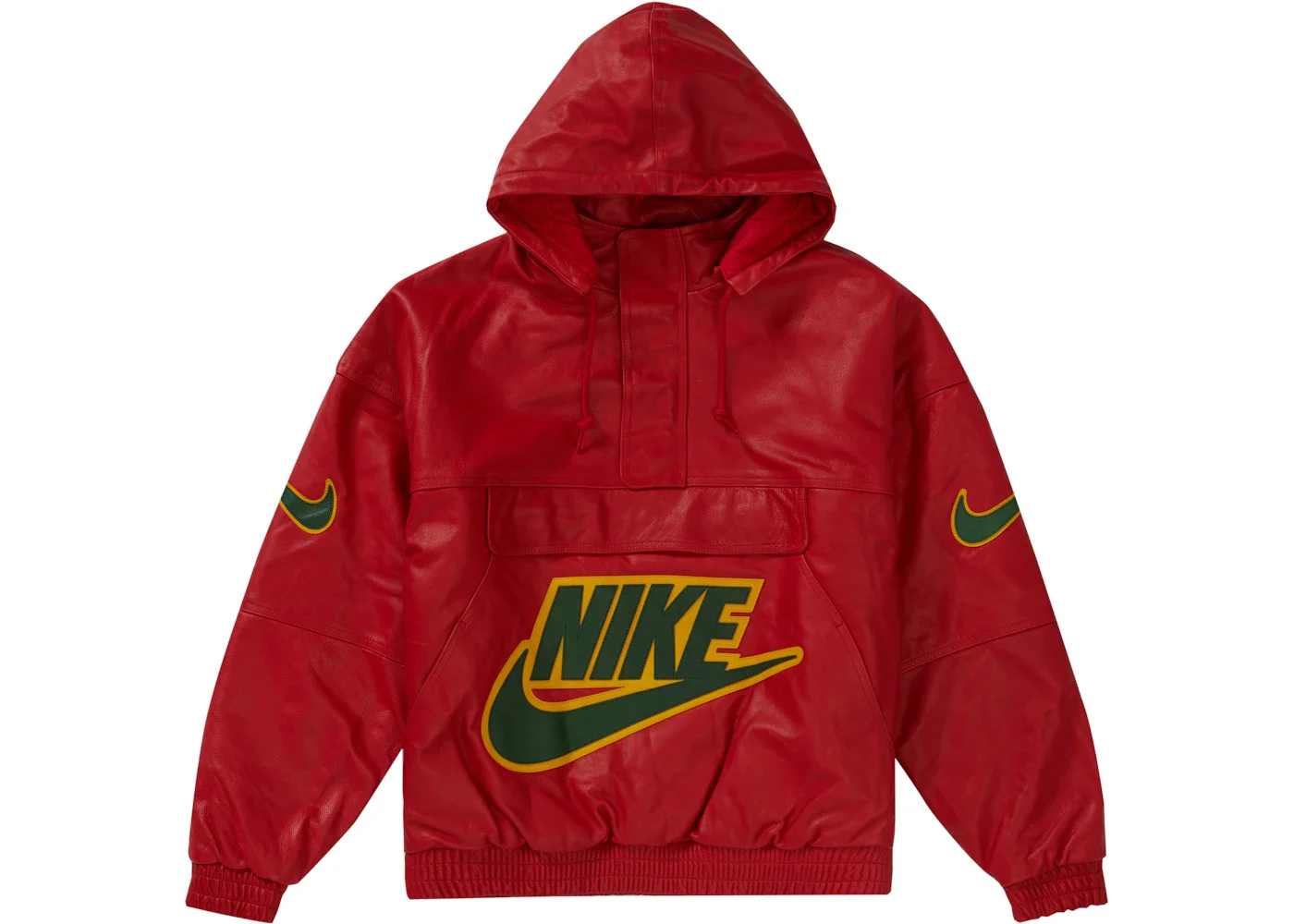 Supreme Nike Leather Anorak Red - 1