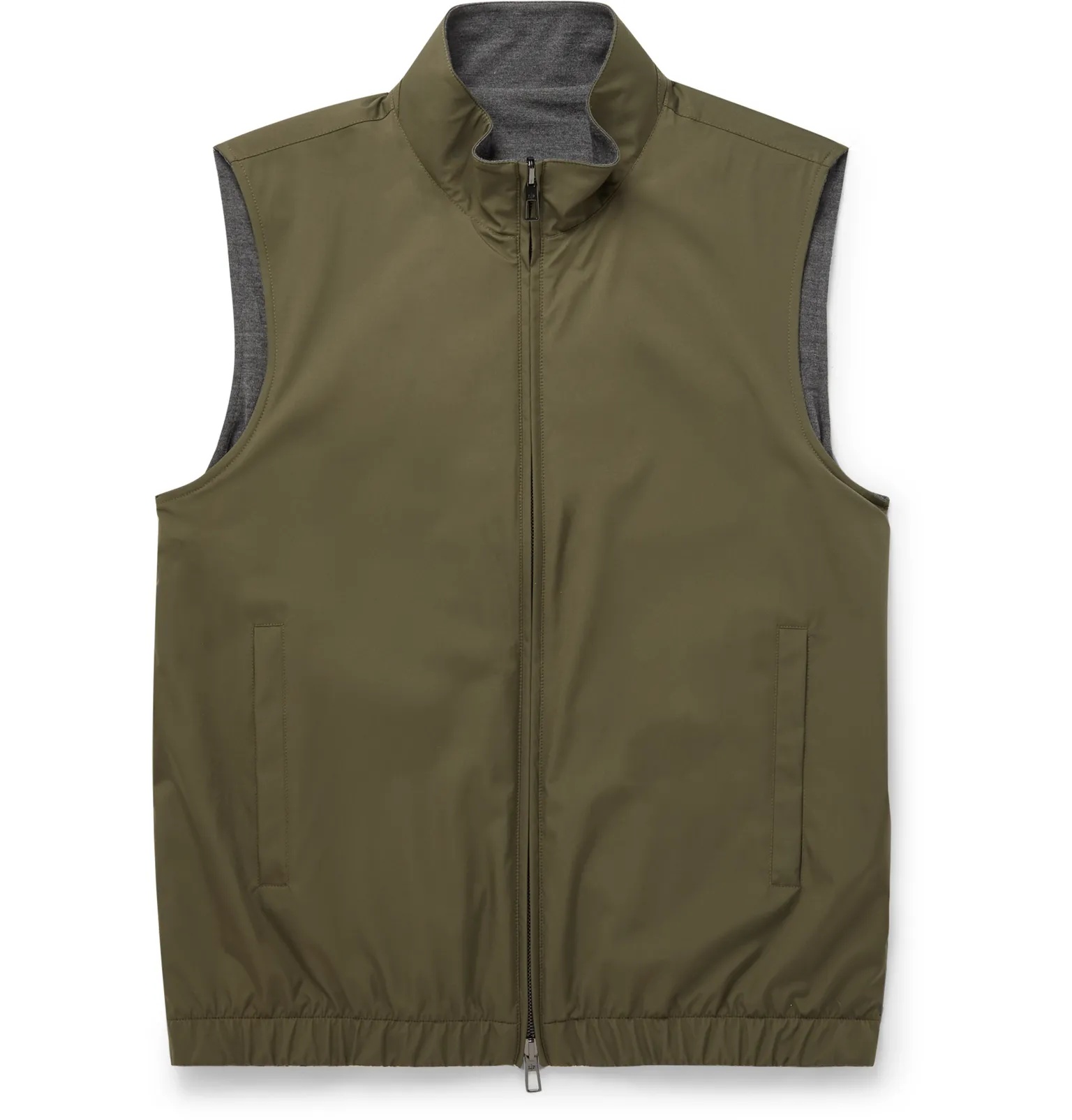 Slim-Fit Reversible Storm System Shell and Super Wish Virgin Wool Gilet - 21