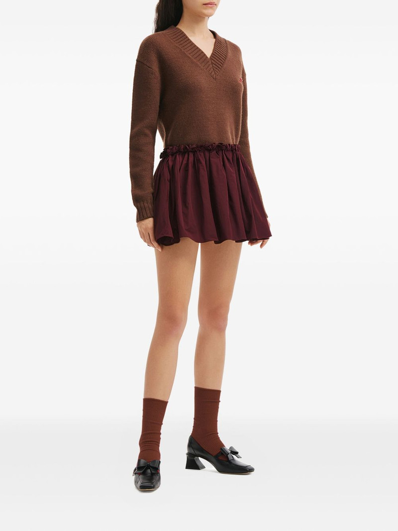 SHUSHU/TONG V-neck logo sweater outlook