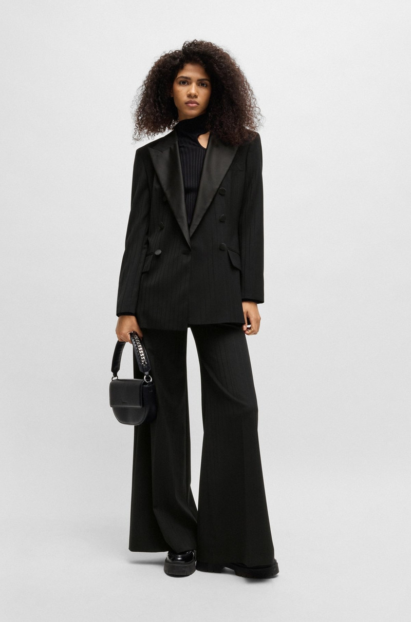 HUGO WIDE-LEG TROUSERS IN STRIPED MATERIAL WITH PLEATS outlook