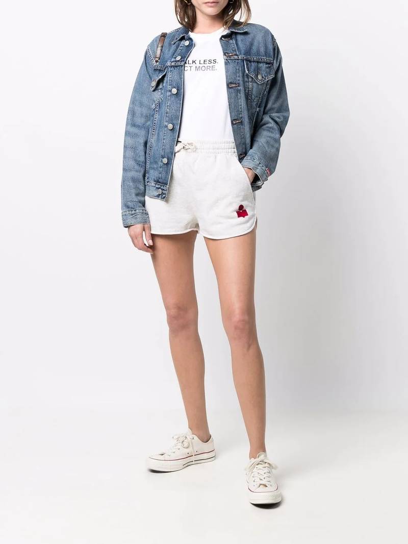 Isabel Marant Étoile logo-print track shorts outlook