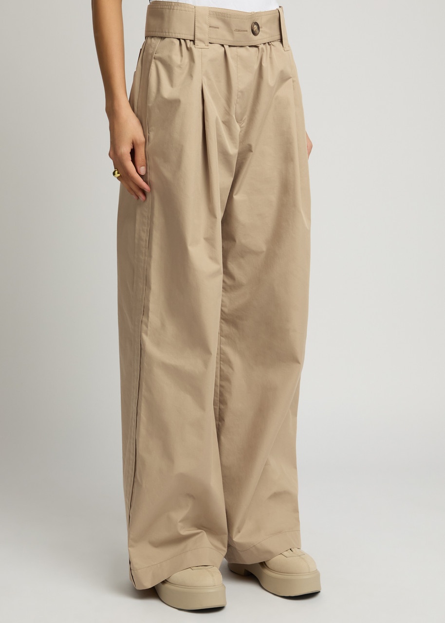 Moncler Wide-leg Cotton-blend Poplin Trousers - 2