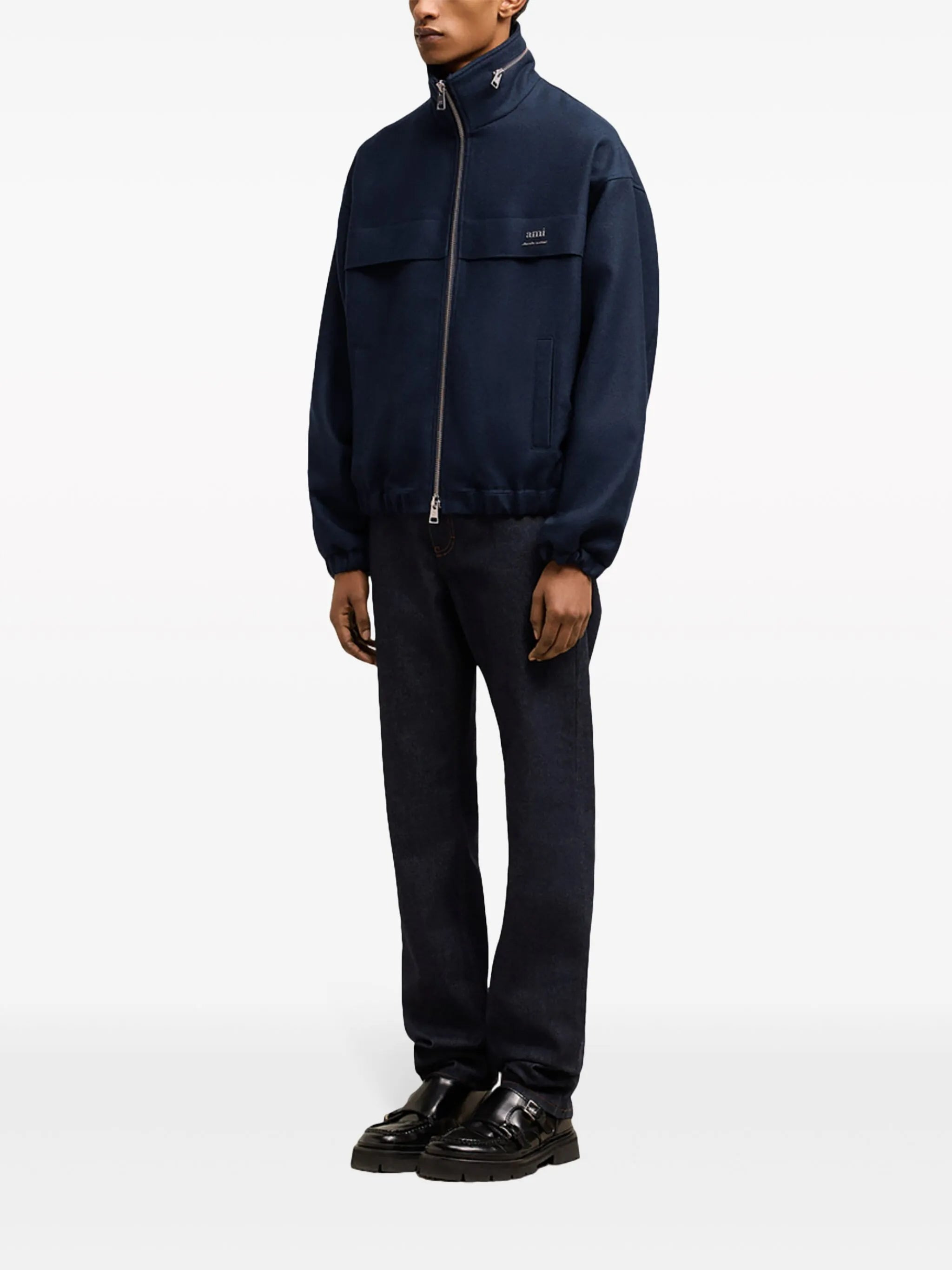 Ami Paris Virgin Wool Hooded Jacket - 4