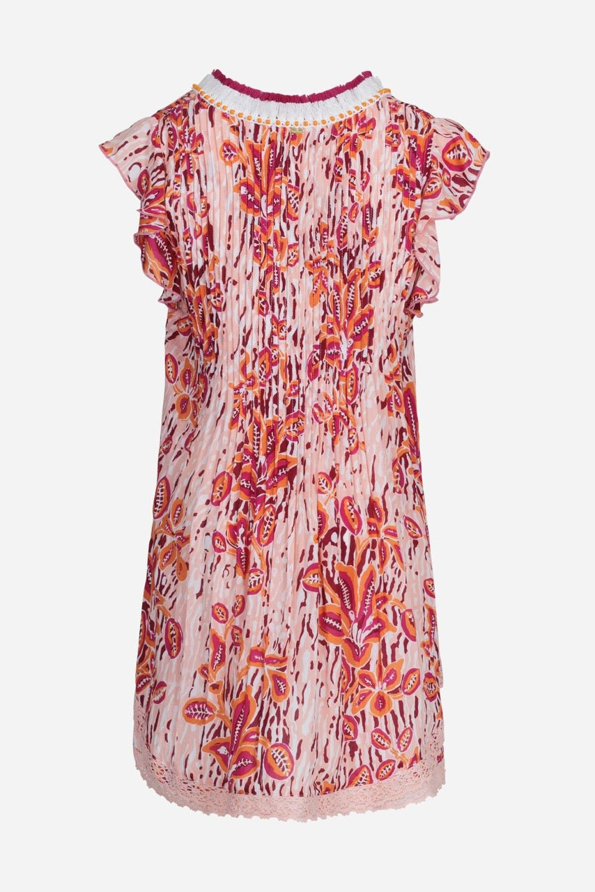 Mini Dress Sasha for girls - Pink Exotic Forest - 2
