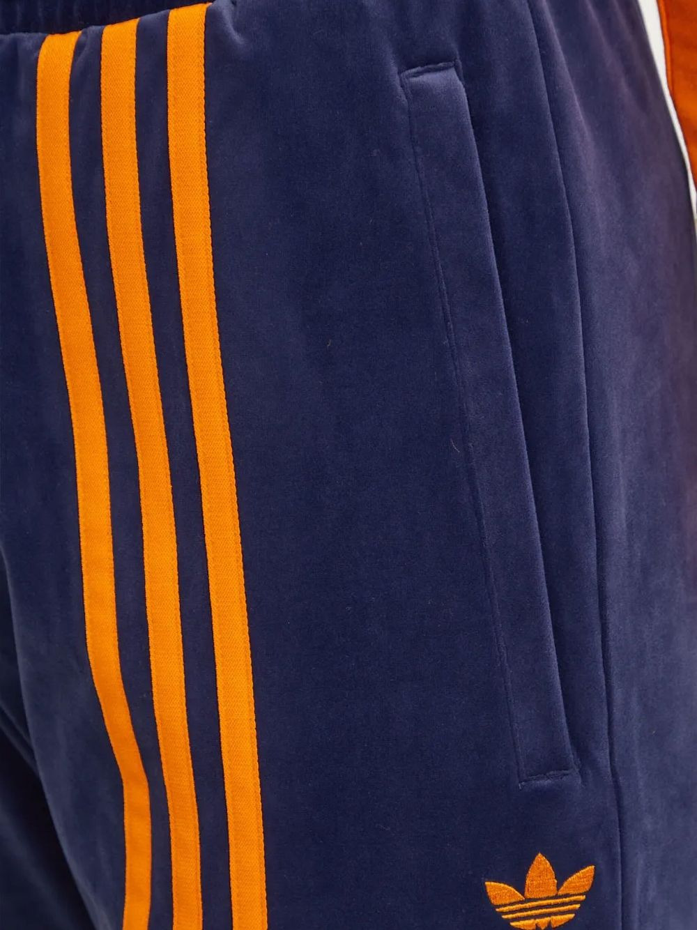 three-stripe velour trousers - 4