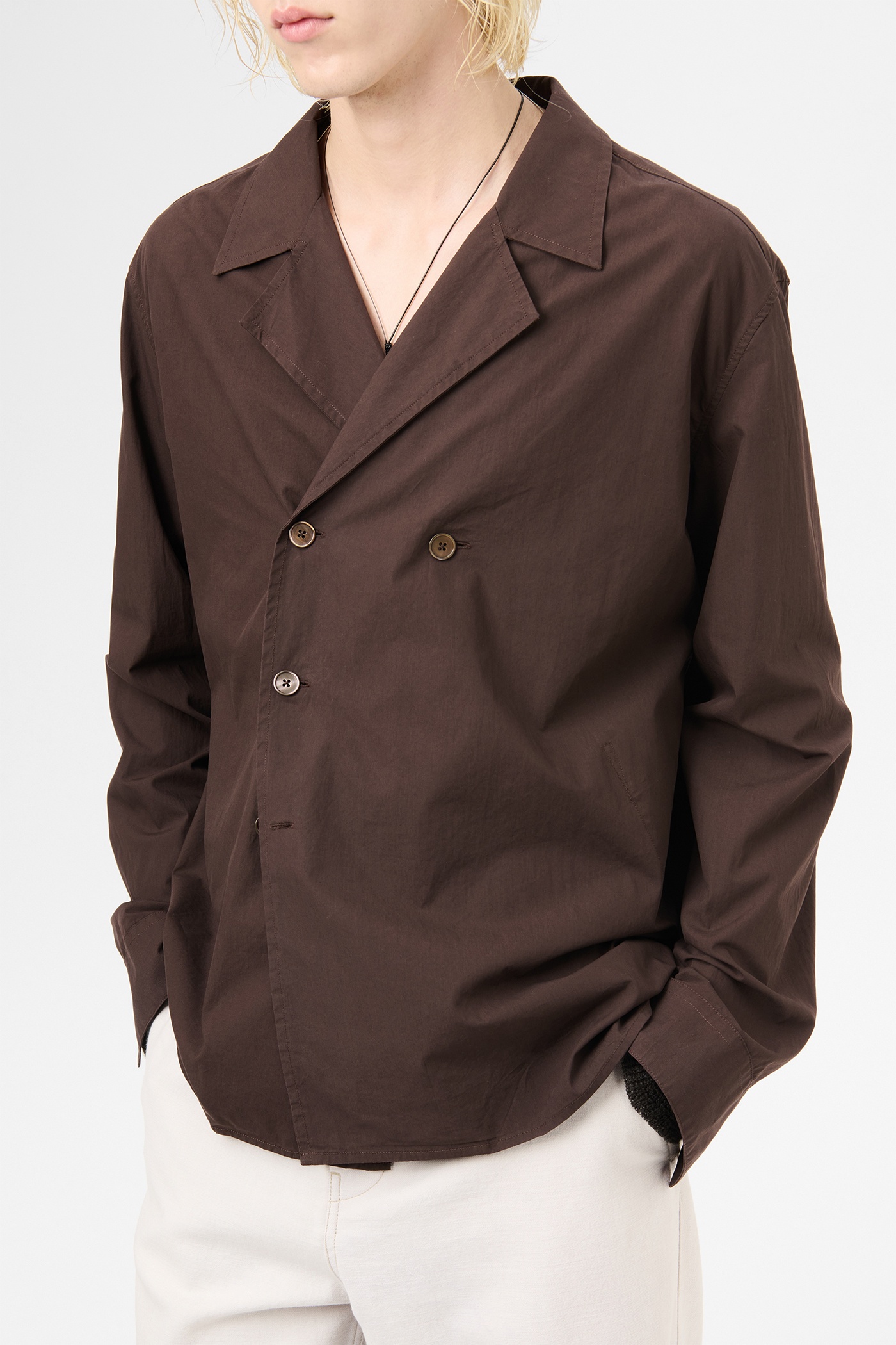 Duo Shirt Hefty Brown Coarse Poplin - 4