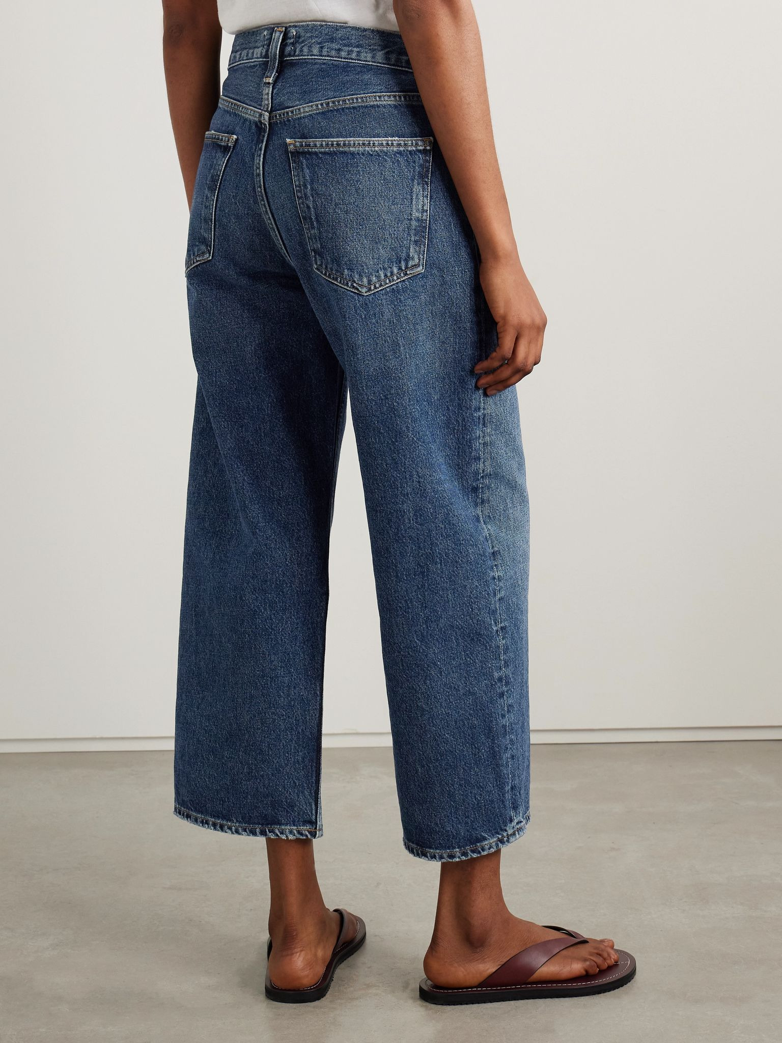 Arc cropped high-rise wide-leg jeans Mid denim - 4