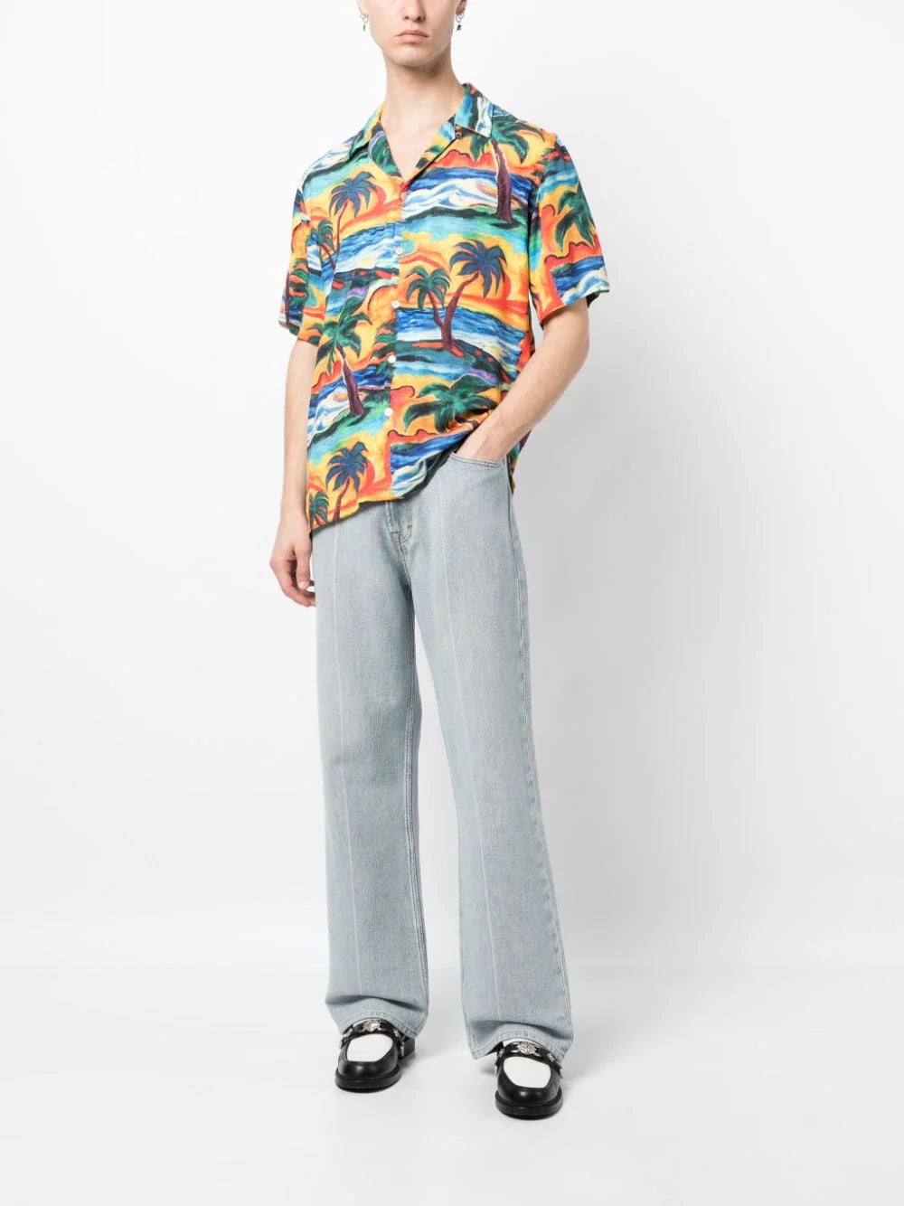 SUNSET-PRINT ECOVERO SHIRT - 3