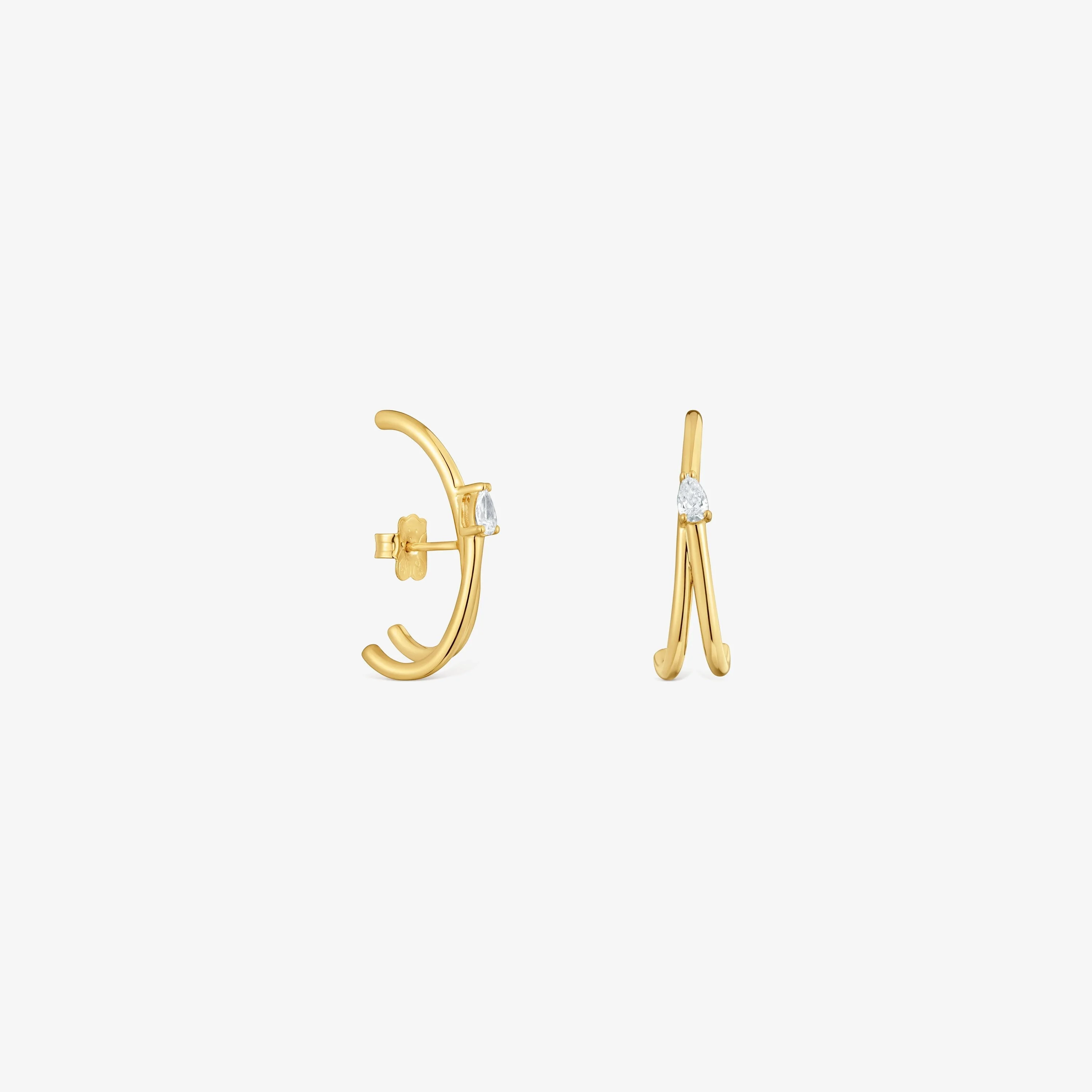Hoop earrings with 18K gold vermeil and laboratory-grown diamonds Lio LGD - 1