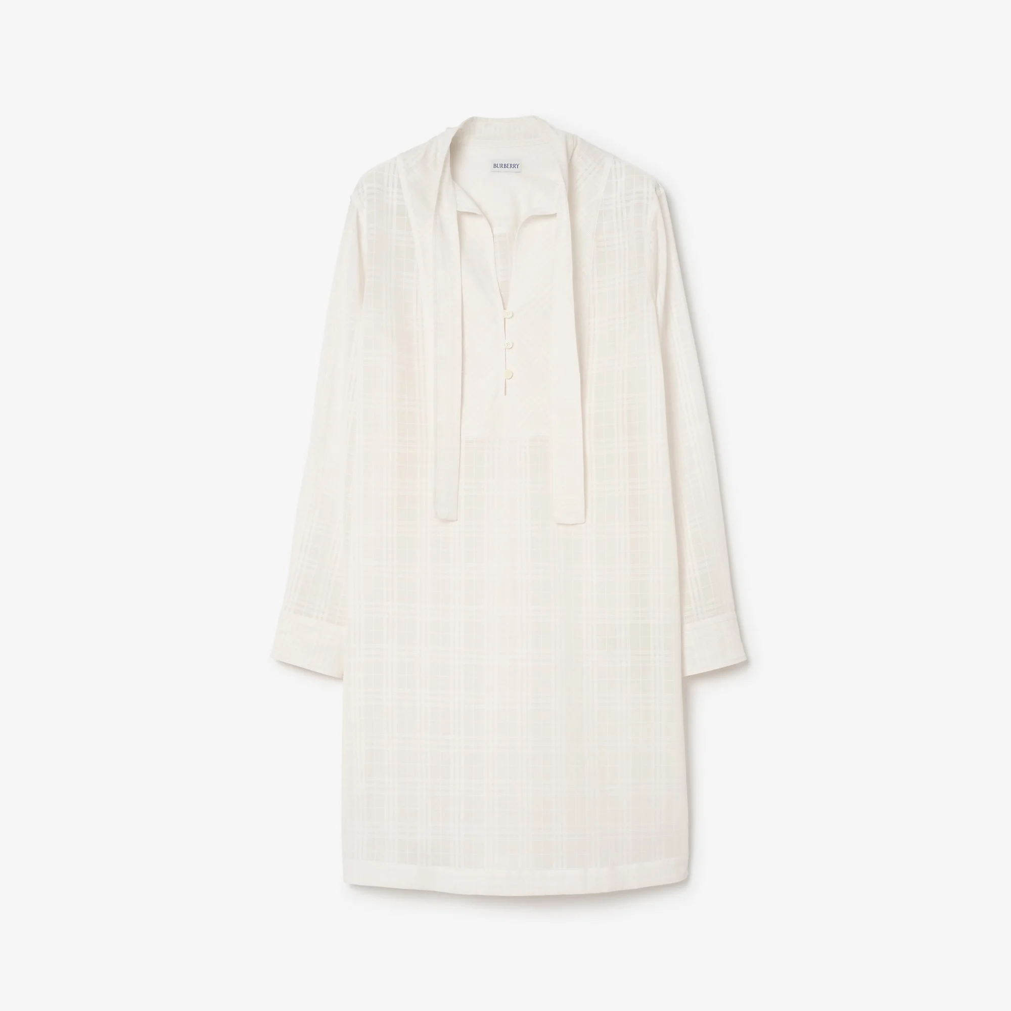 Check Cotton Voile Dress - 1
