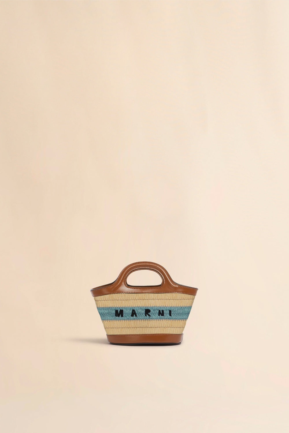 Raffia Effect Blue Crochet Tropicalia Micro Bag - 1