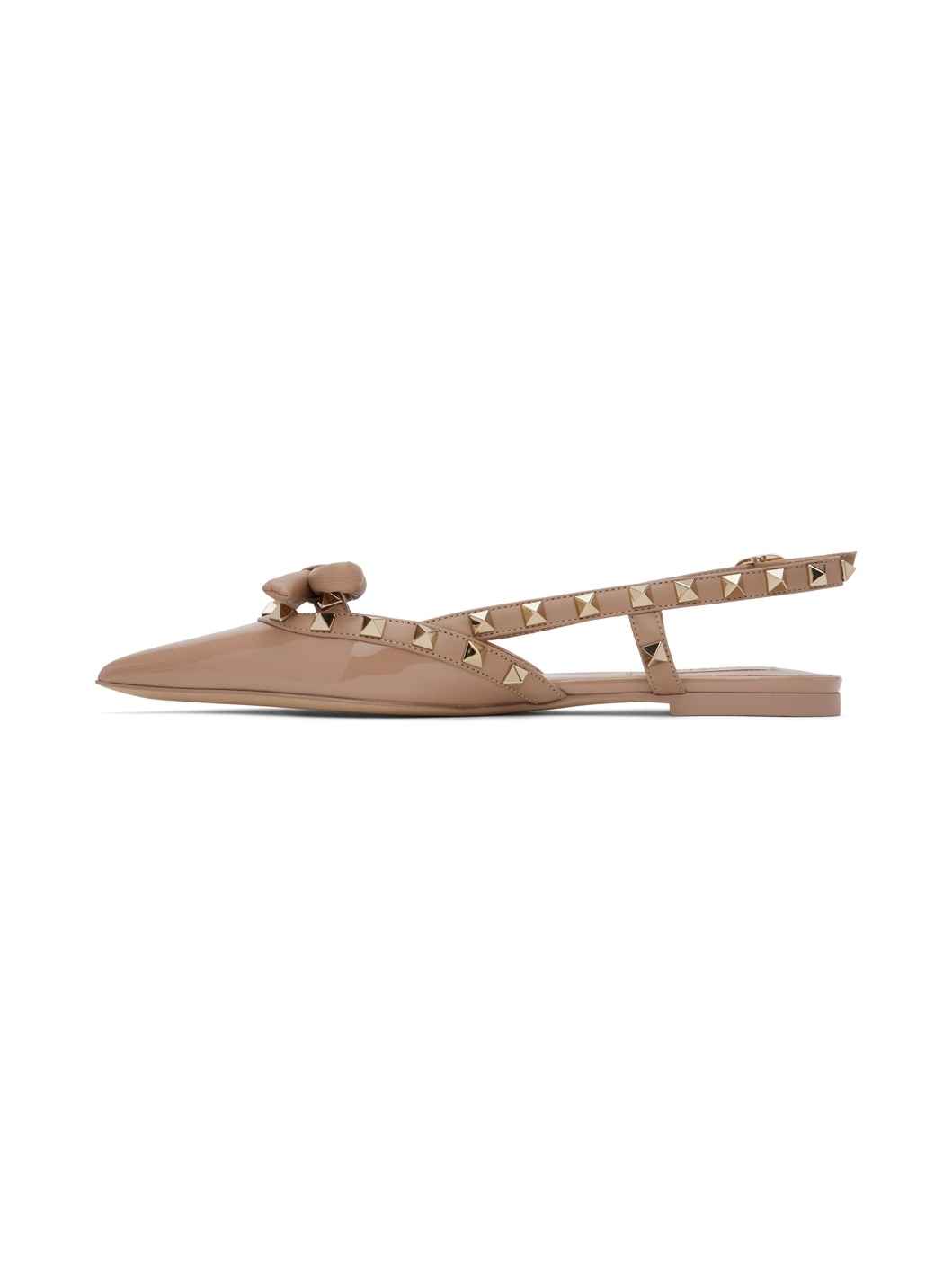 Pink Rockstud Bow Slingback Ballerina Flats - 3