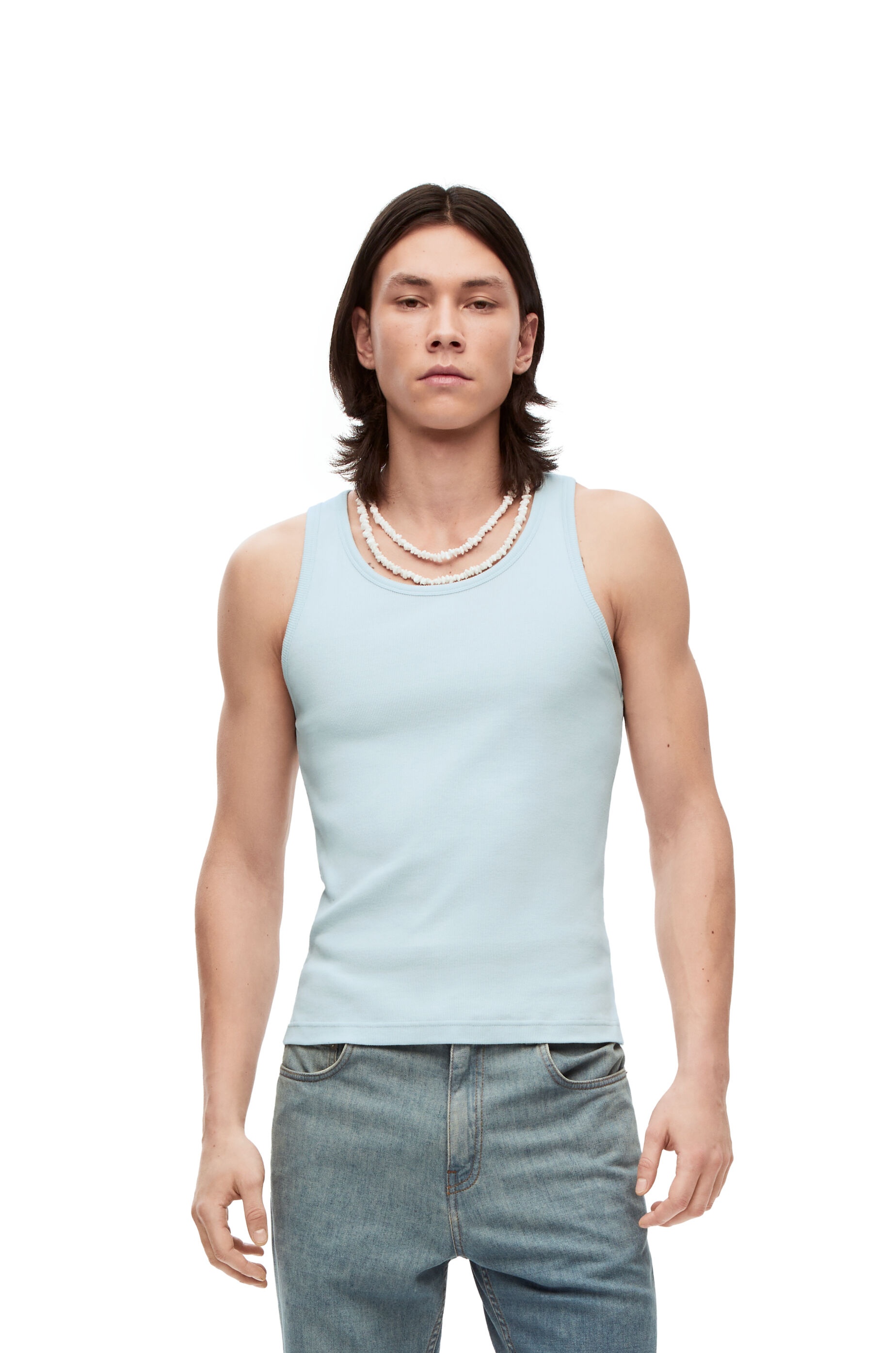Jewelled tank top in cotton - 3