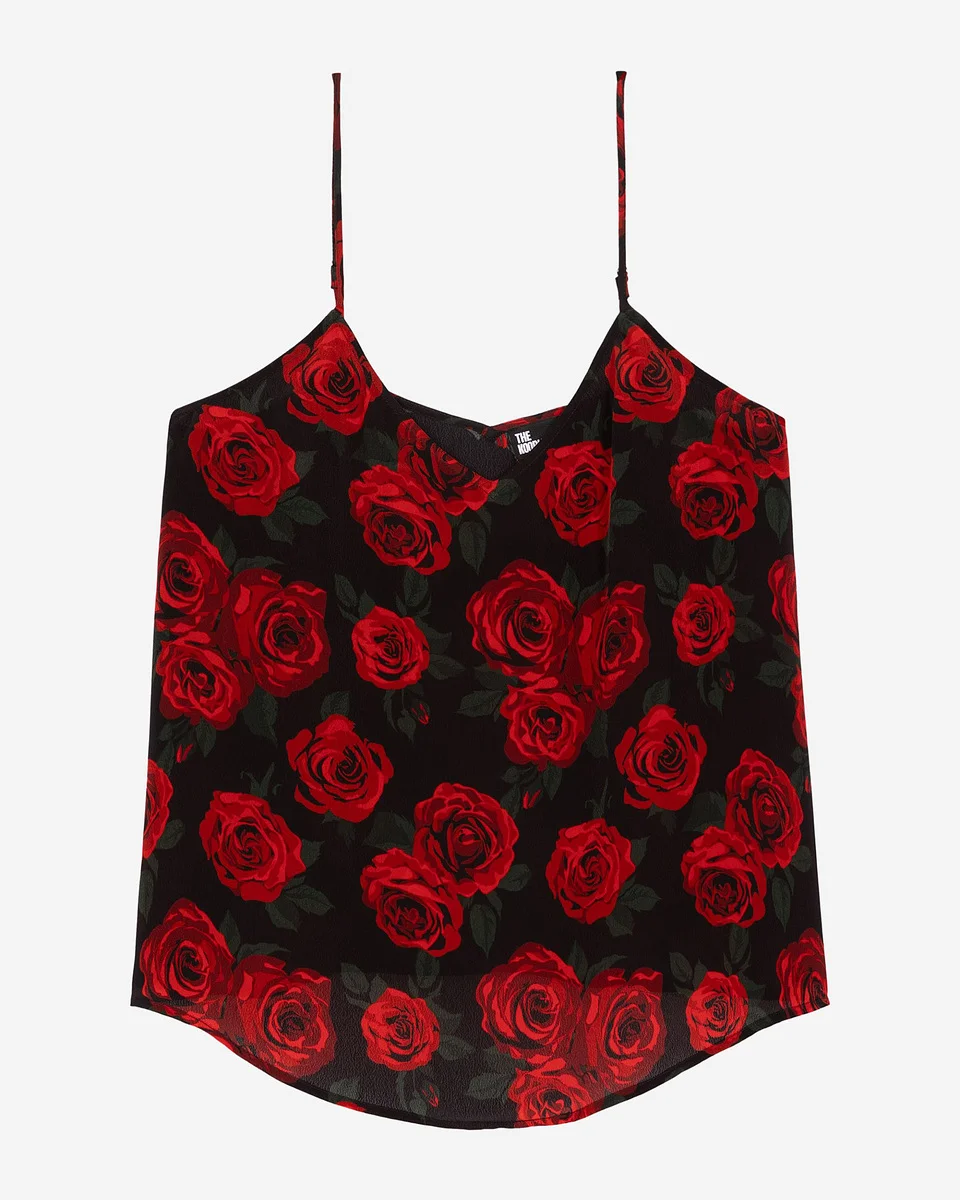 RED FLORAL PRINT CAMISOLE - 1
