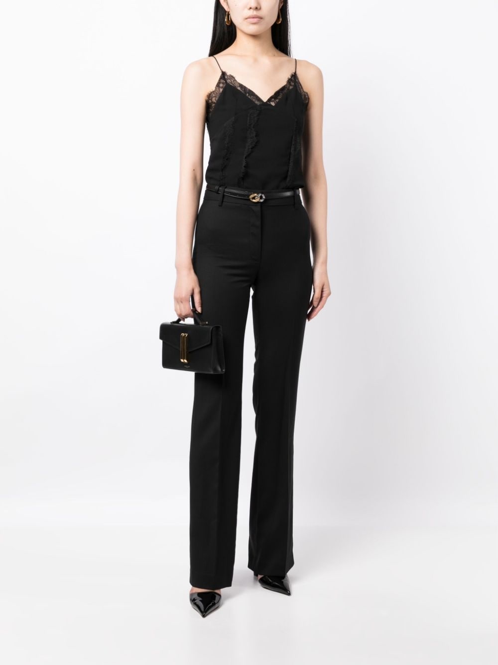 high-waist wool tailored-cut trousers - 2