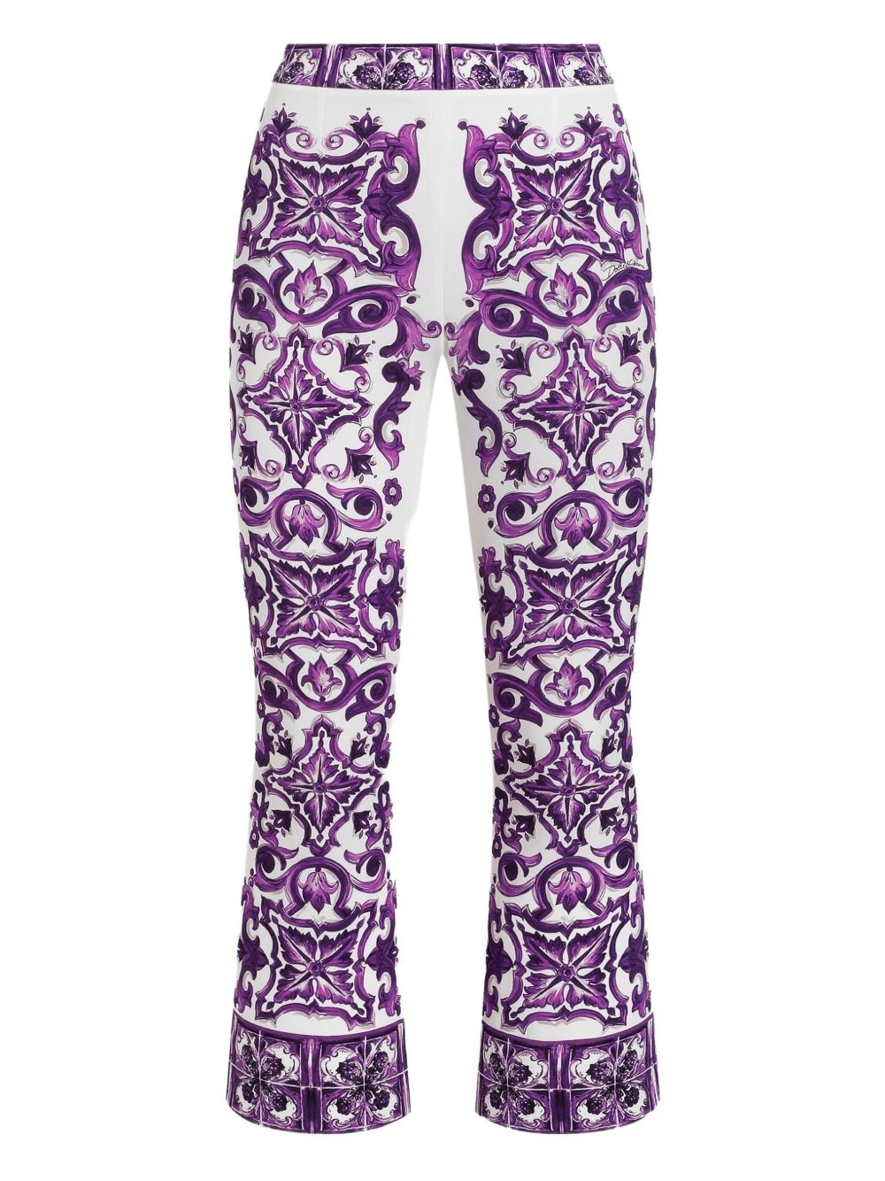 Majolica-print trousers - 1
