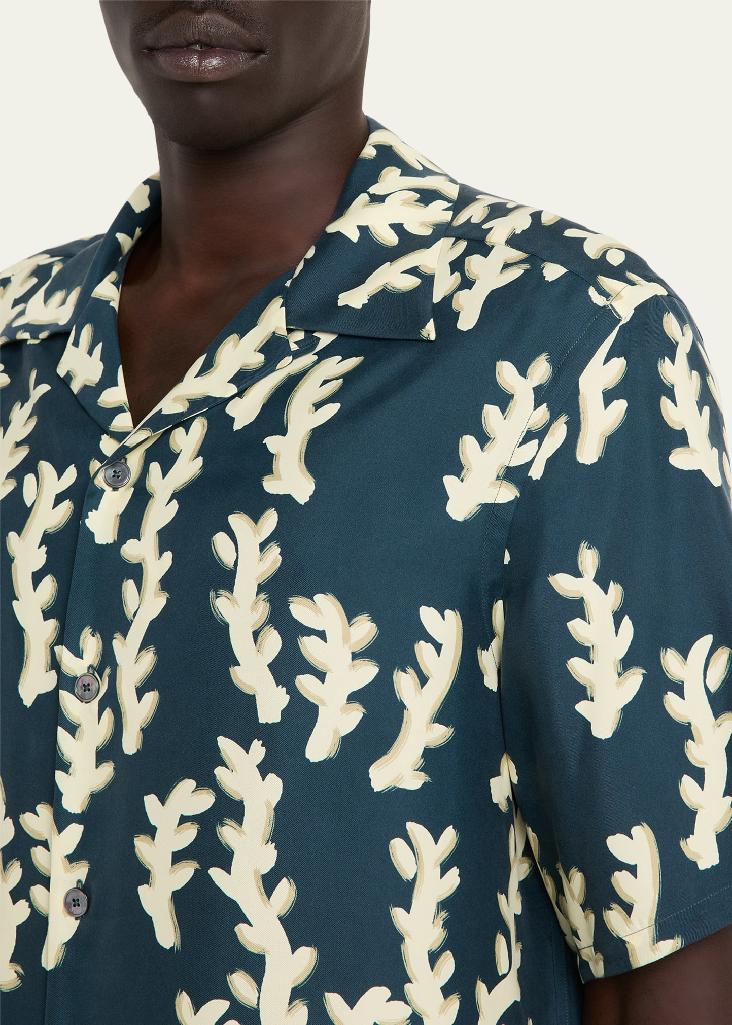 Men's Silk Oasi Print Camp Shirt - 5