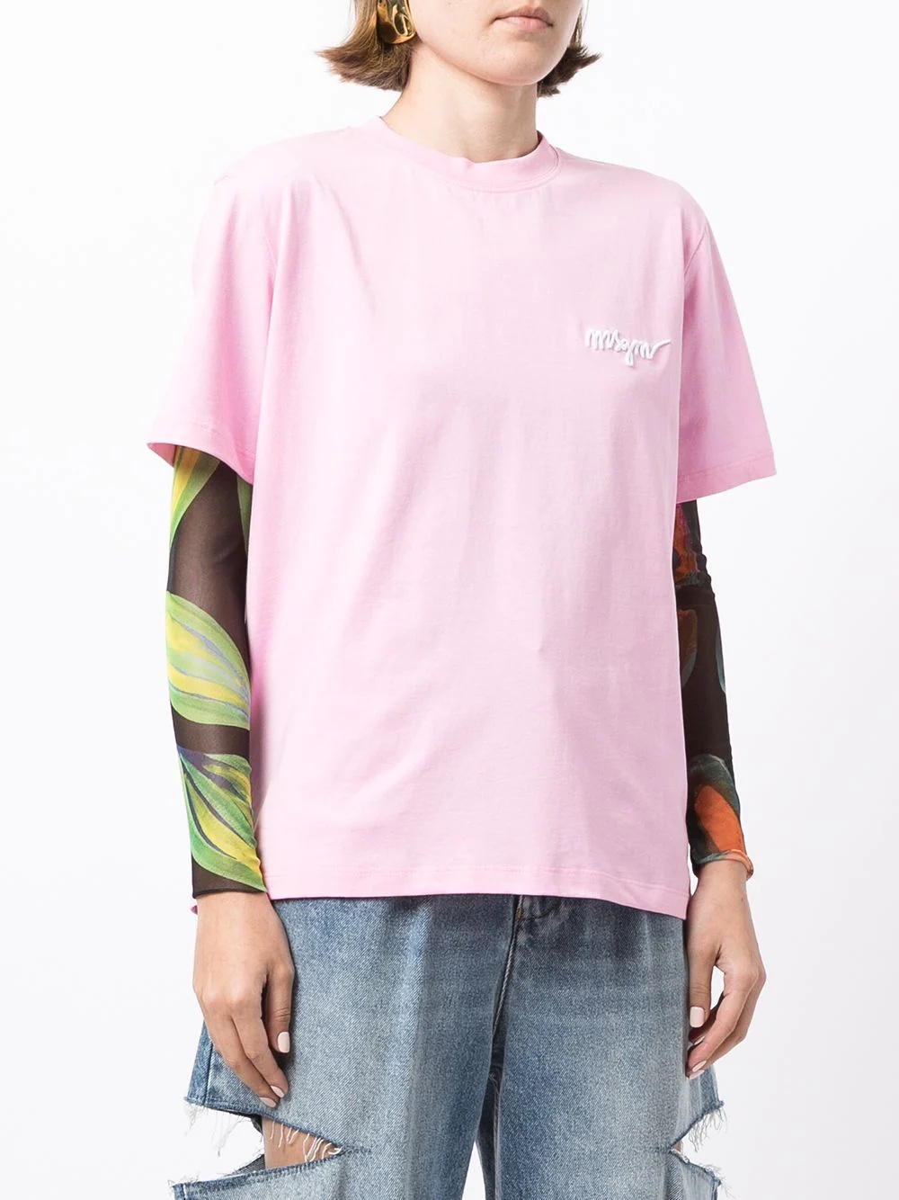 chest-logo crew neck T-shirt - 3