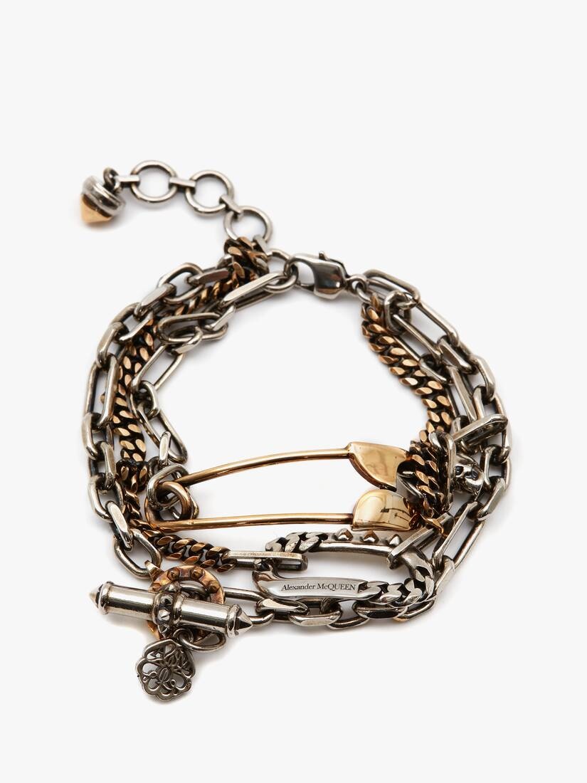 Safety Pin Bracelet in Gold/silver 1
