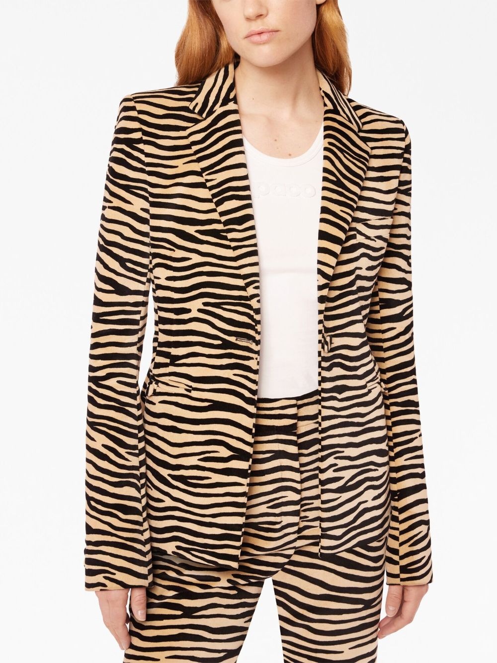 tiger-print stretch-cotton blazer - 4