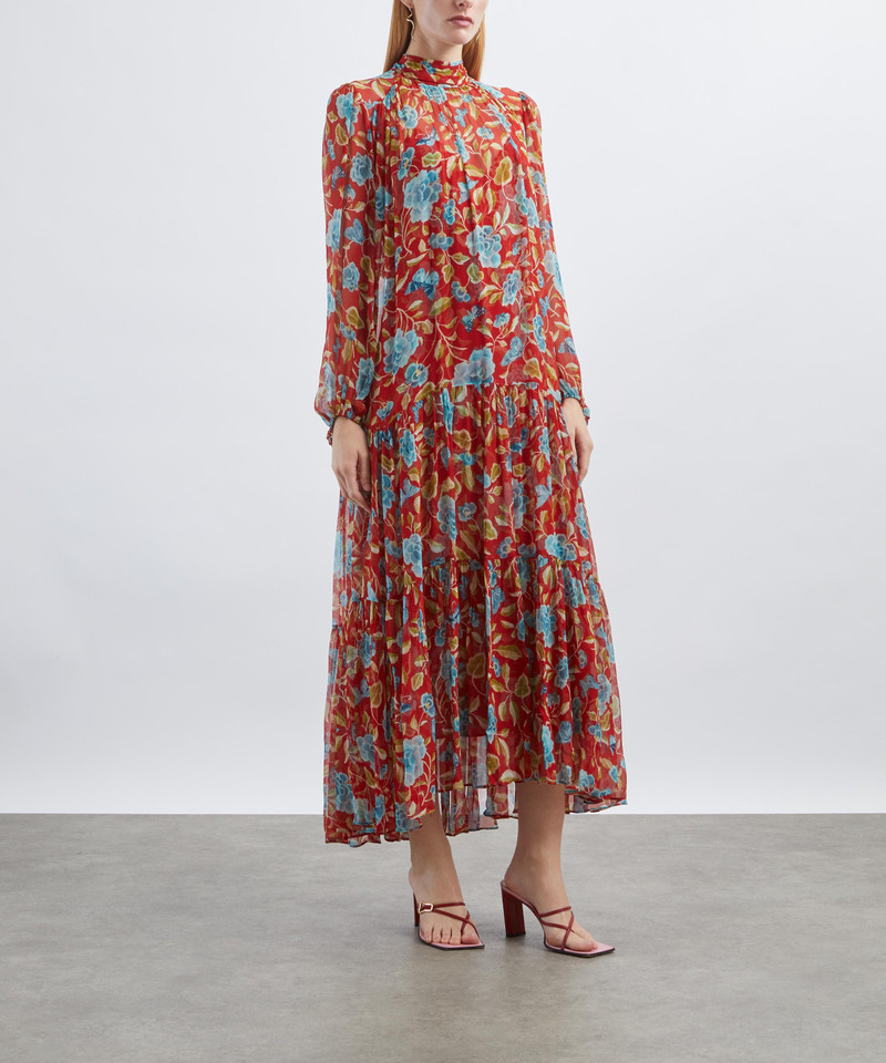 RIXO Adalind Crinkled Chiffon Dress outlook