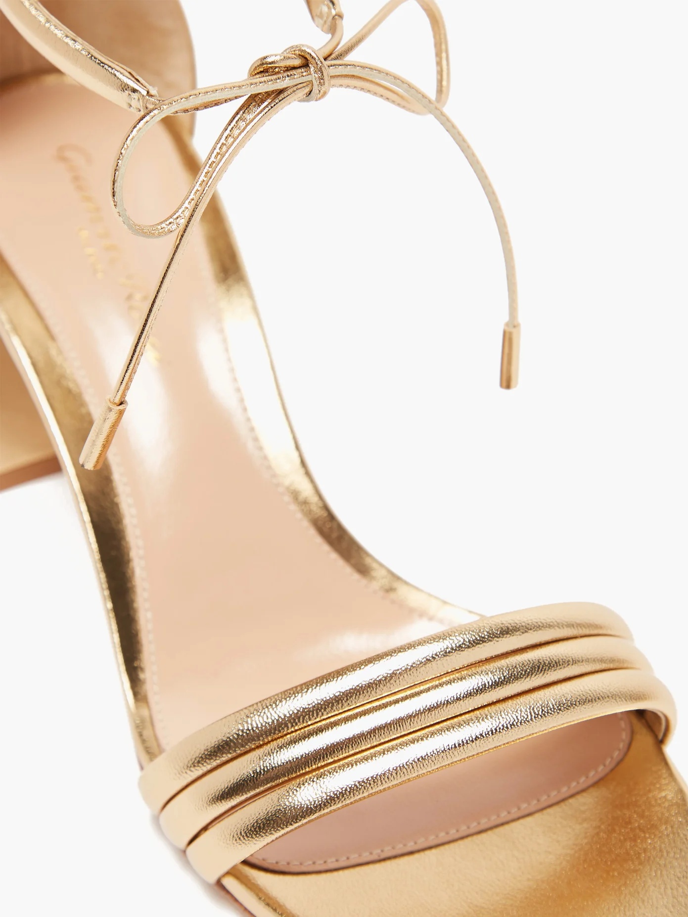 Triple-strap 60 metallic-leather sandals - 6