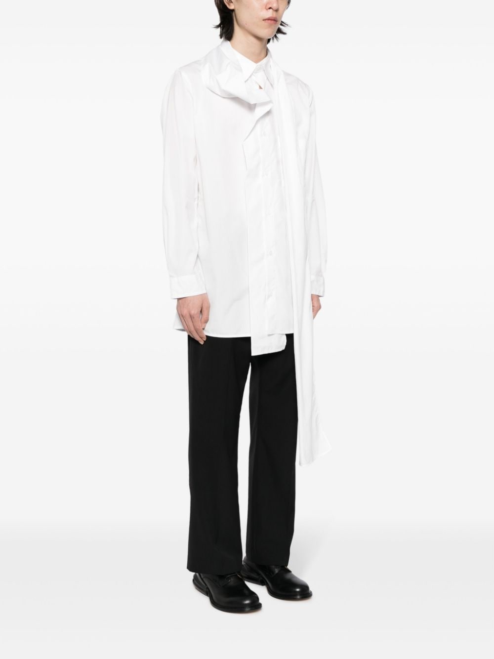 detachable-collar cotton shirt - 3