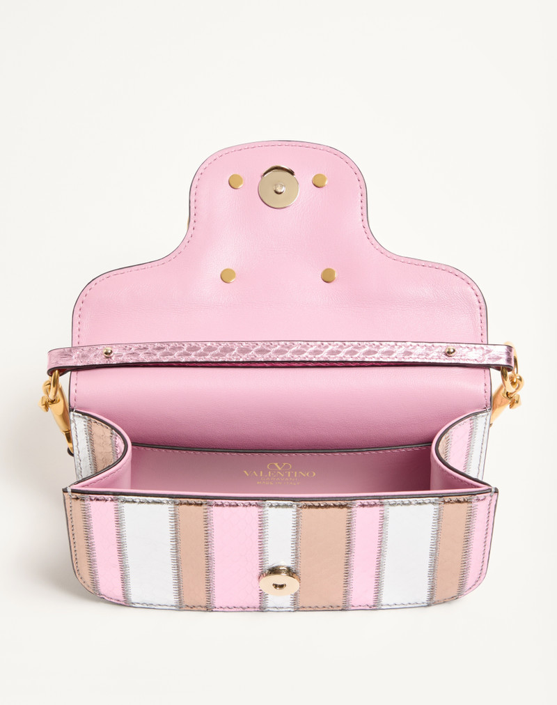 Valentino VALENTINO GARAVANI LOCÒ SMALL SHOULDER BAG IN LAMINATED ELAPHE outlook