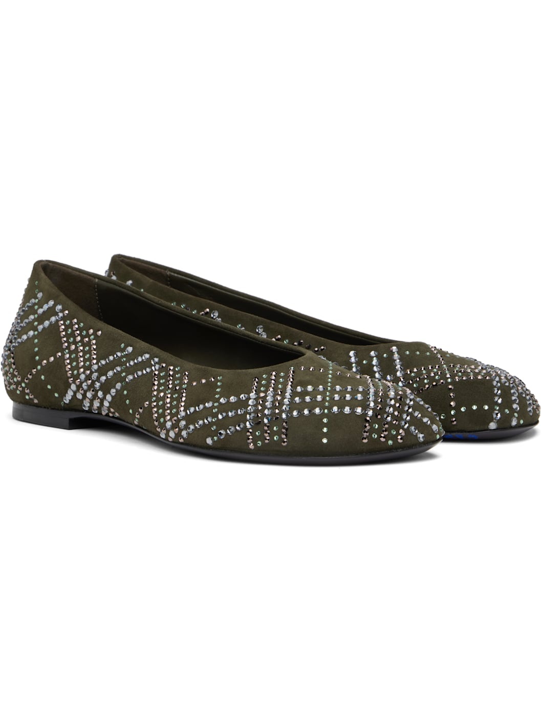 Khaki Leather Baby Ballerina Flats - 4