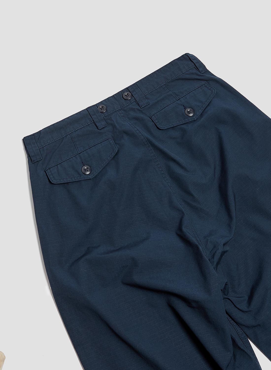 Pleated Chino Ripstop in Black Navy - 7