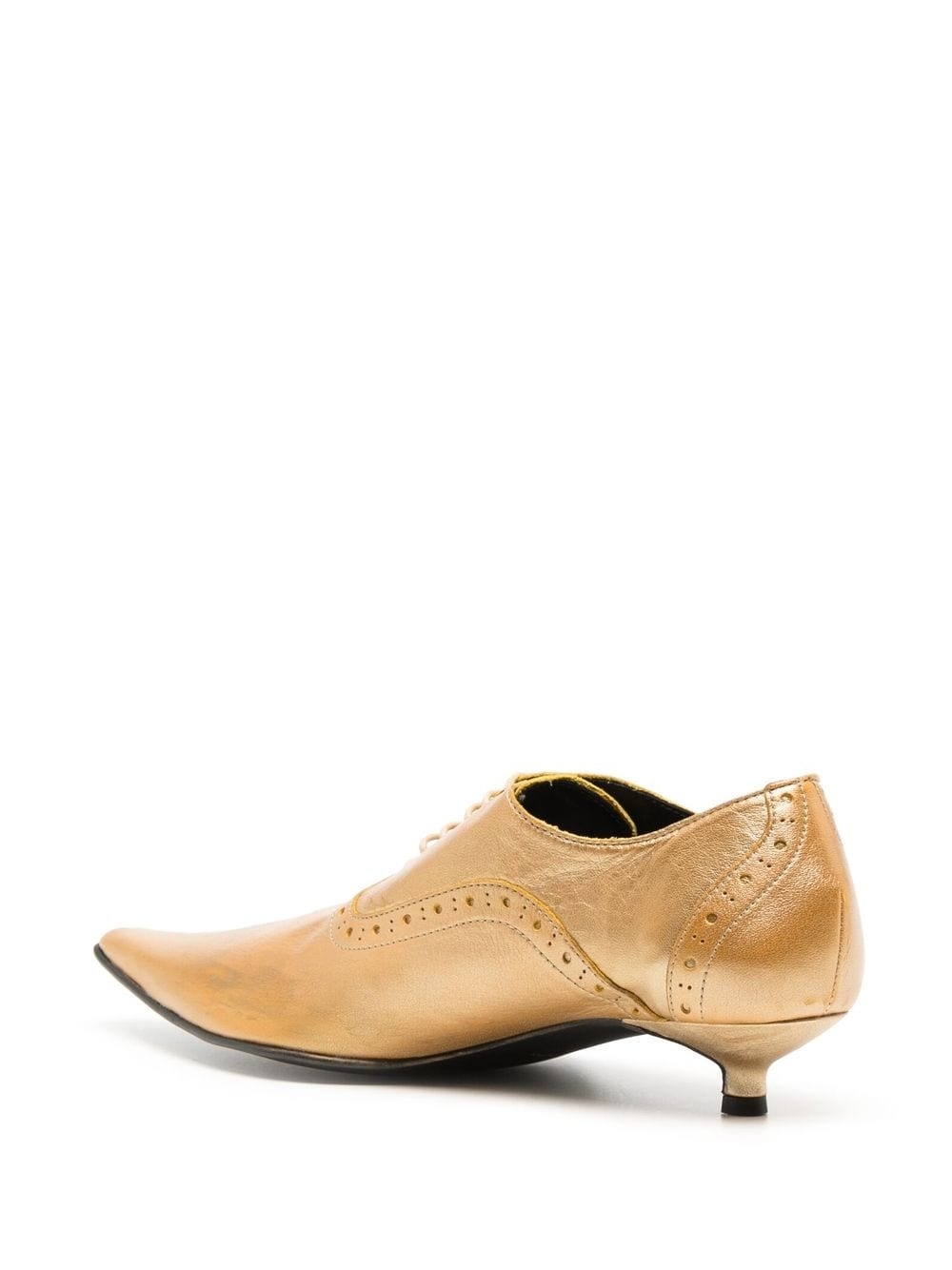kitten heel pointed-toe brogues - 3