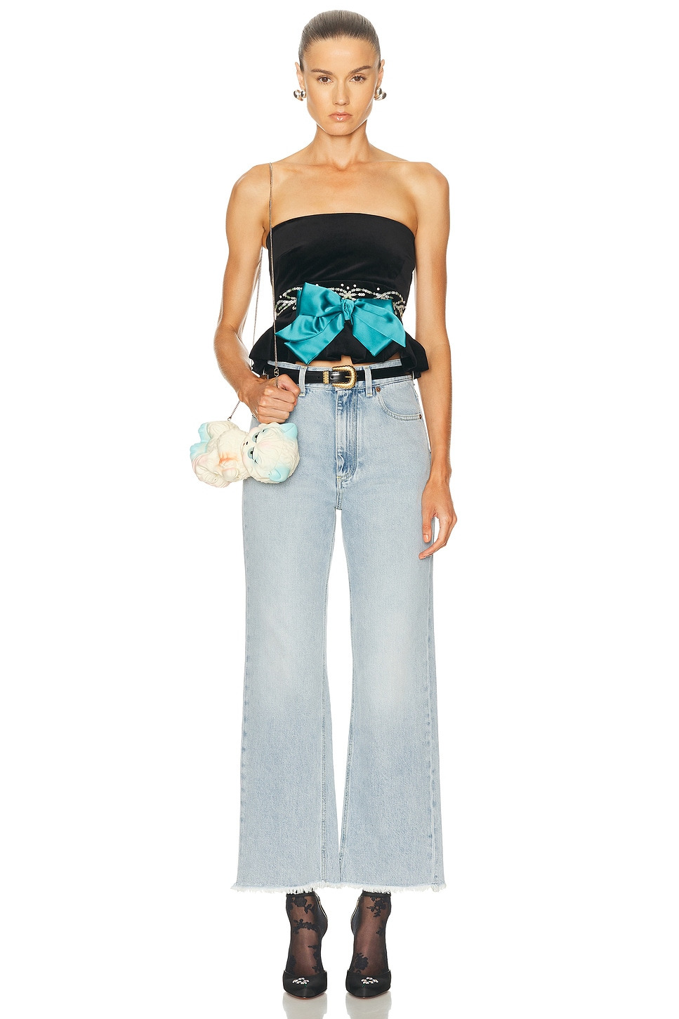 Velvet Embroidered Top - 4
