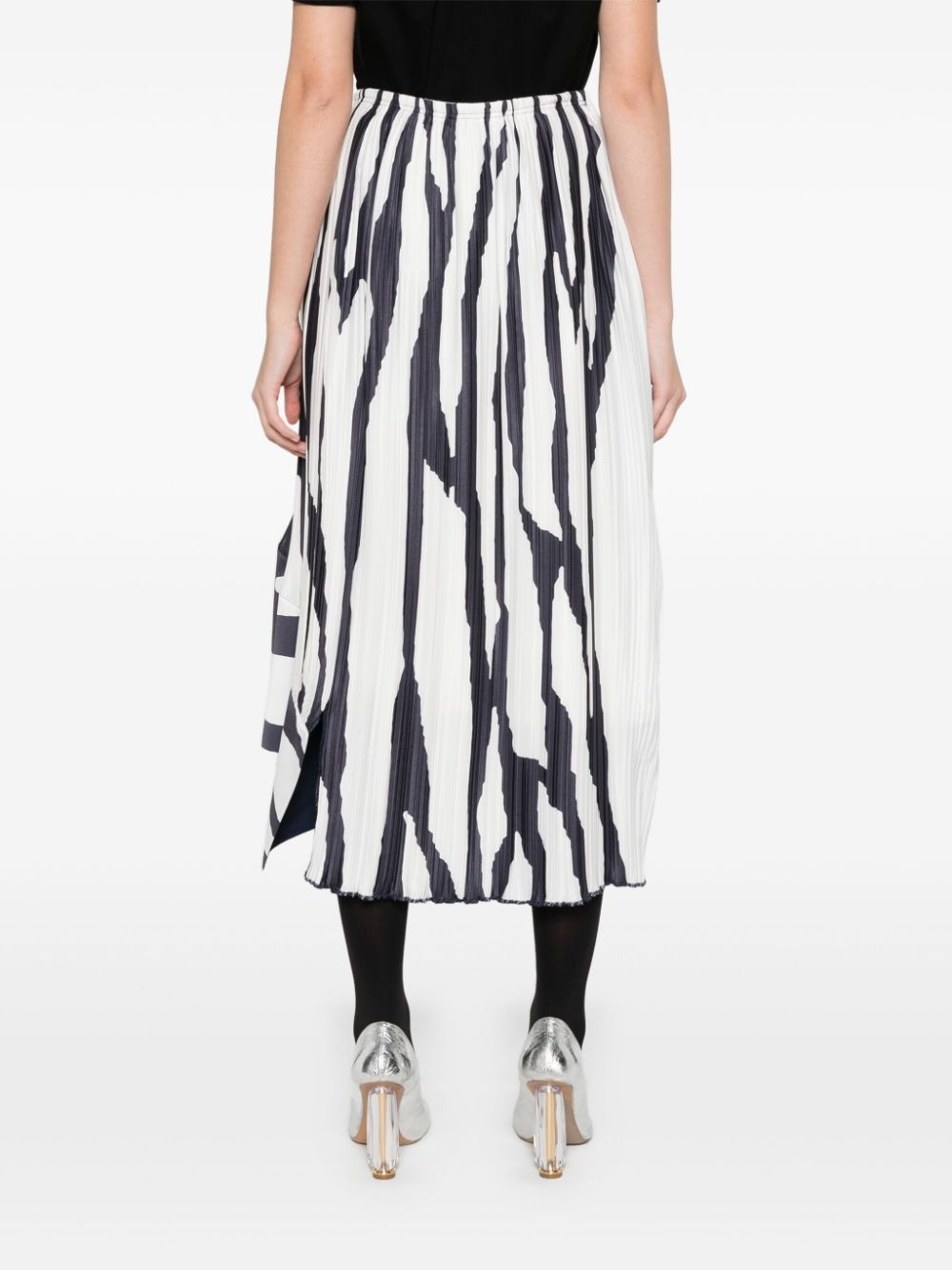zebra-print pleated midi skirt - 4