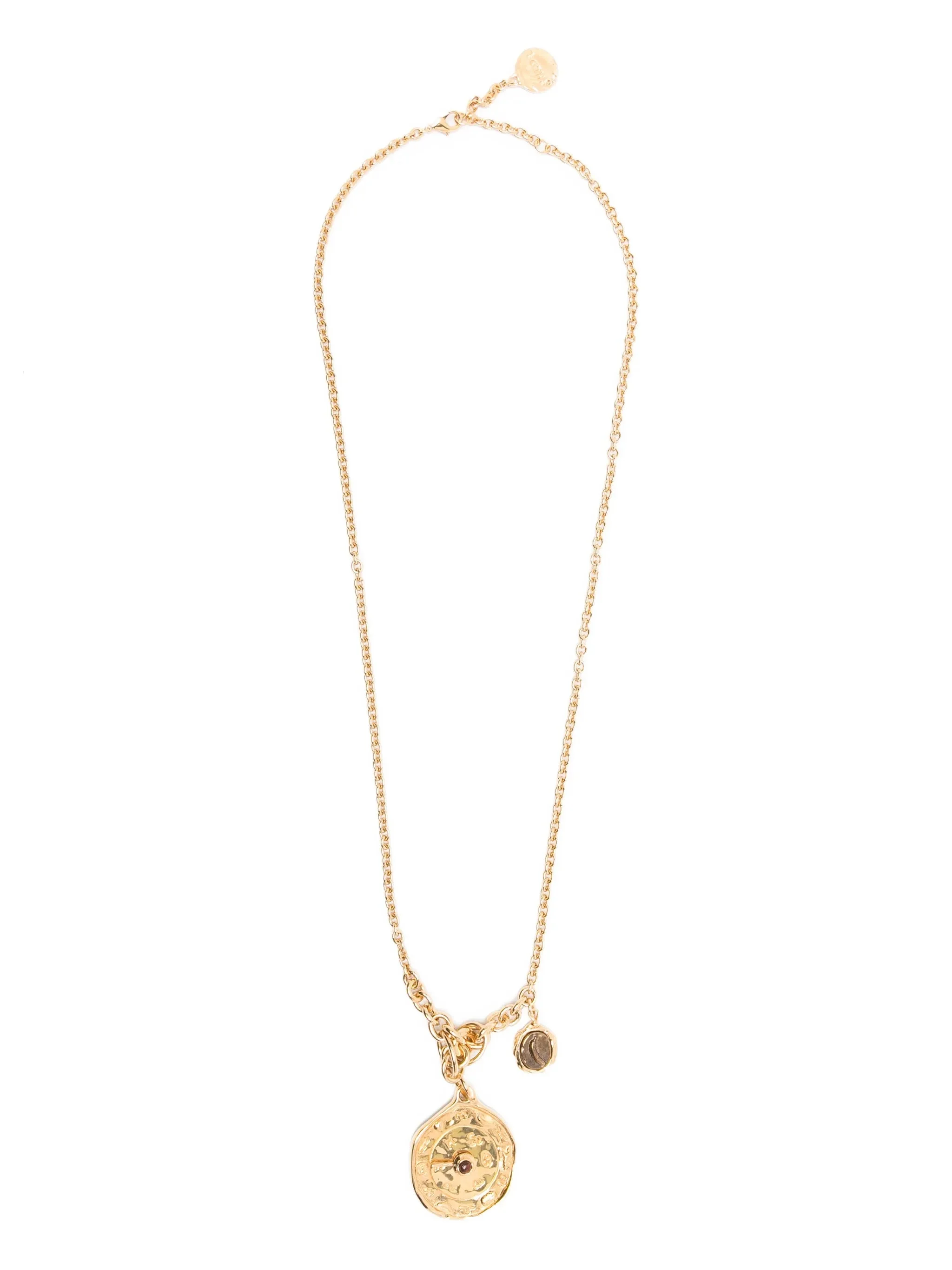 coin jasper gem charm necklace - 1