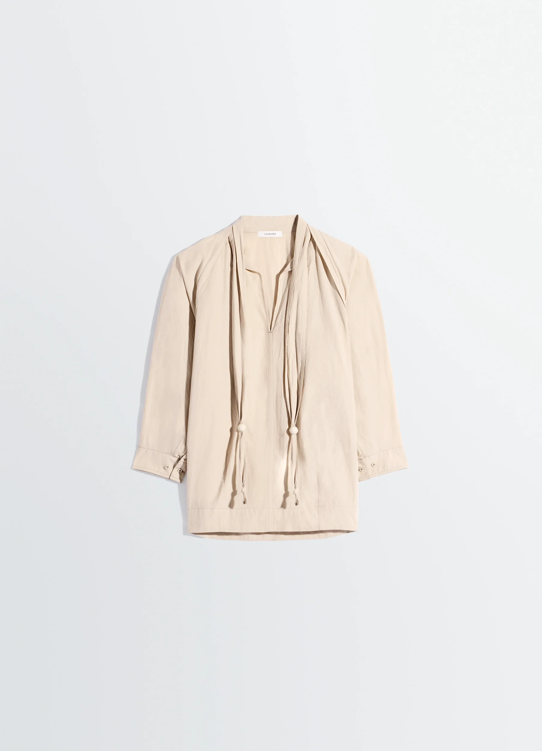 BLOUSE WITH SCARF IN CREPE COTTON - 1