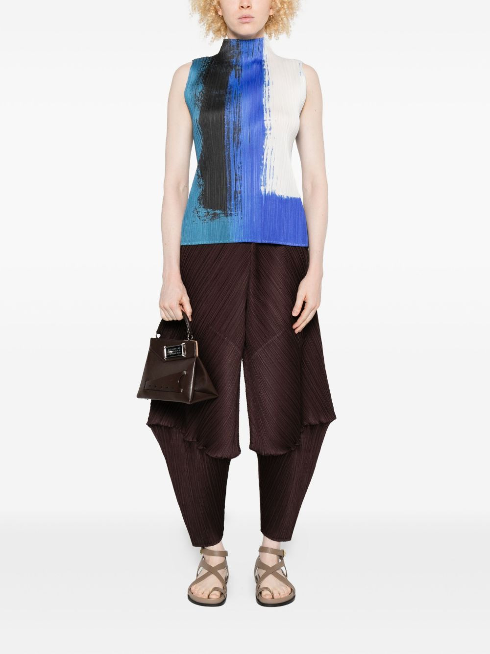 pleated paint-effect tank top - 2