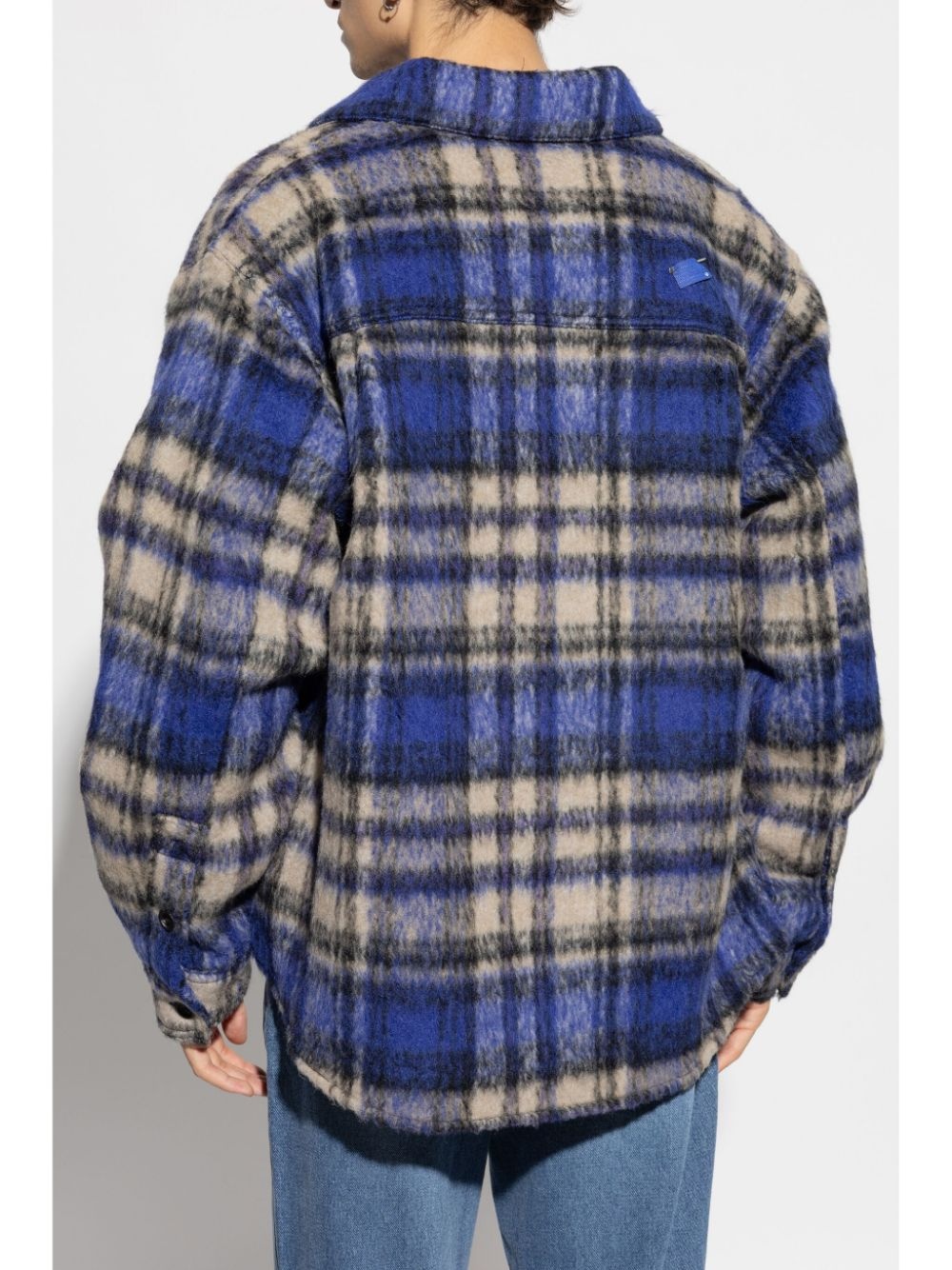 check-pattern shirt jacket - 7