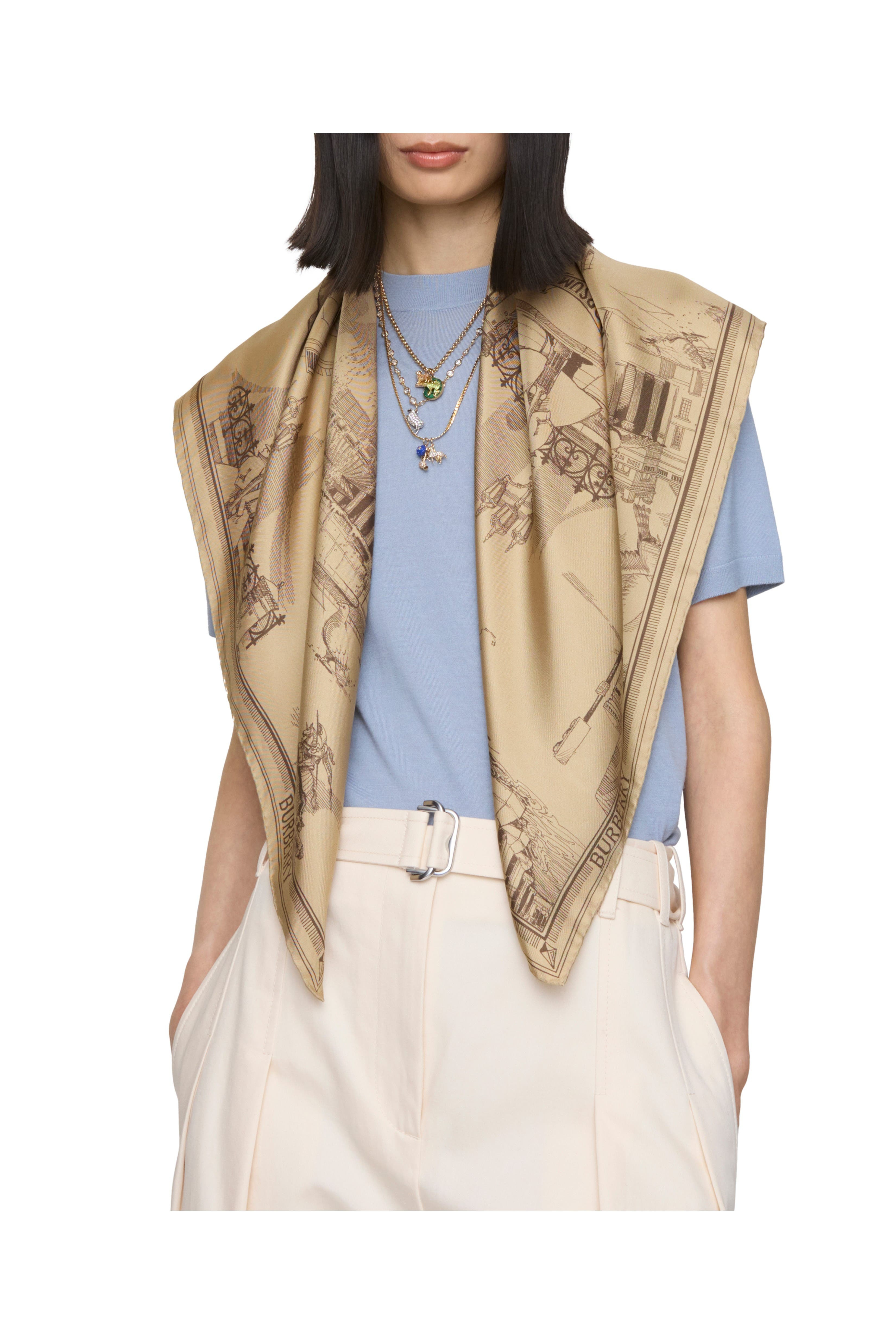 burberry London Landmarks Silk Scarf in Sand at Nordstrom - 2