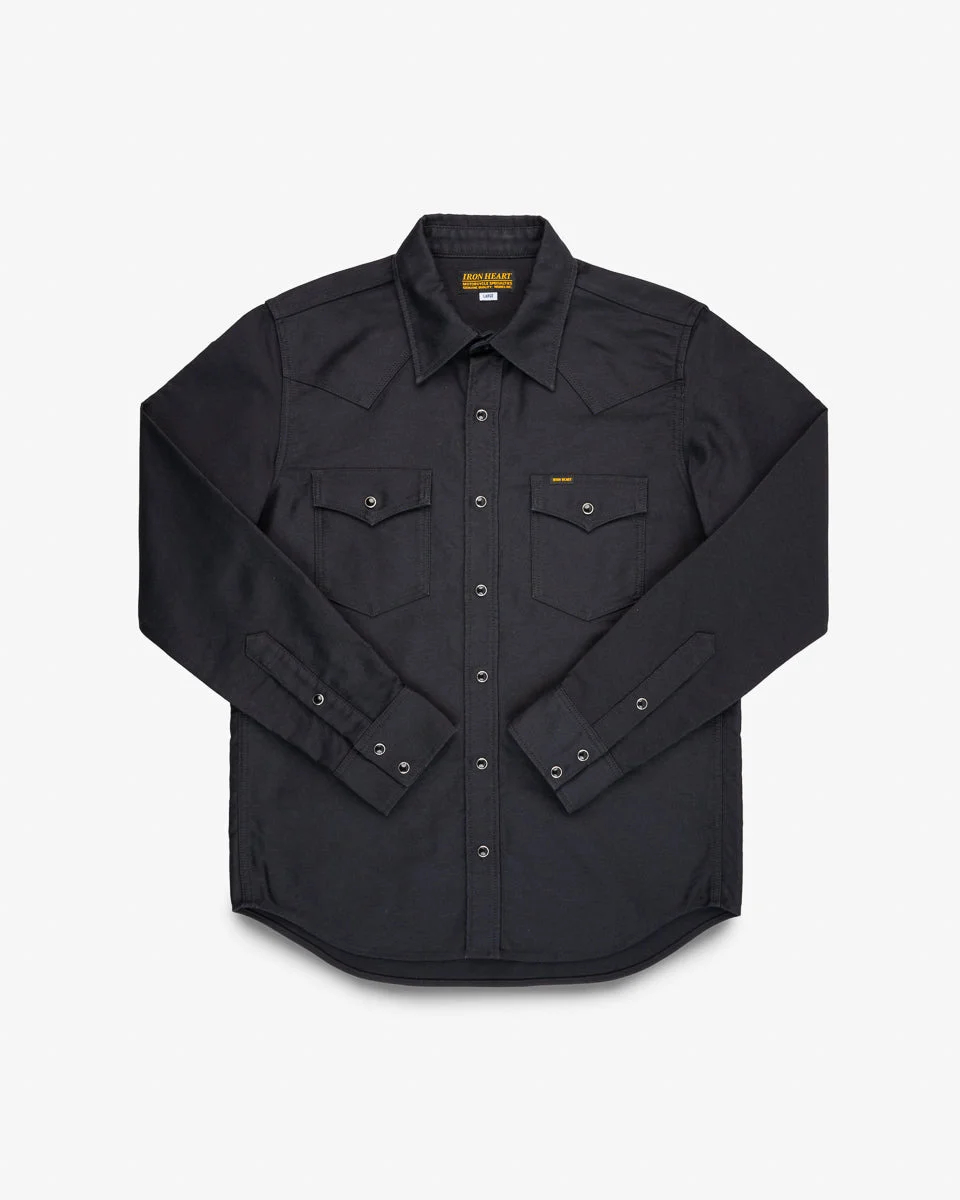 12OZ MILITARY MOLESKIN WESTERN SHIRT - BLACK - 1