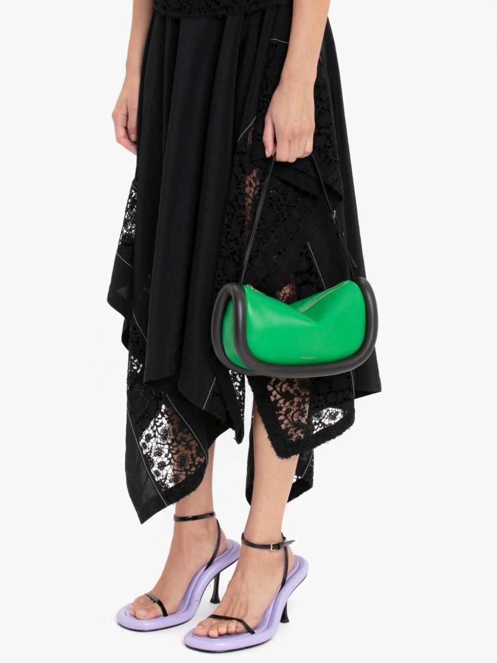 LACE INSERT ASYMMETRIC SKIRT - 5